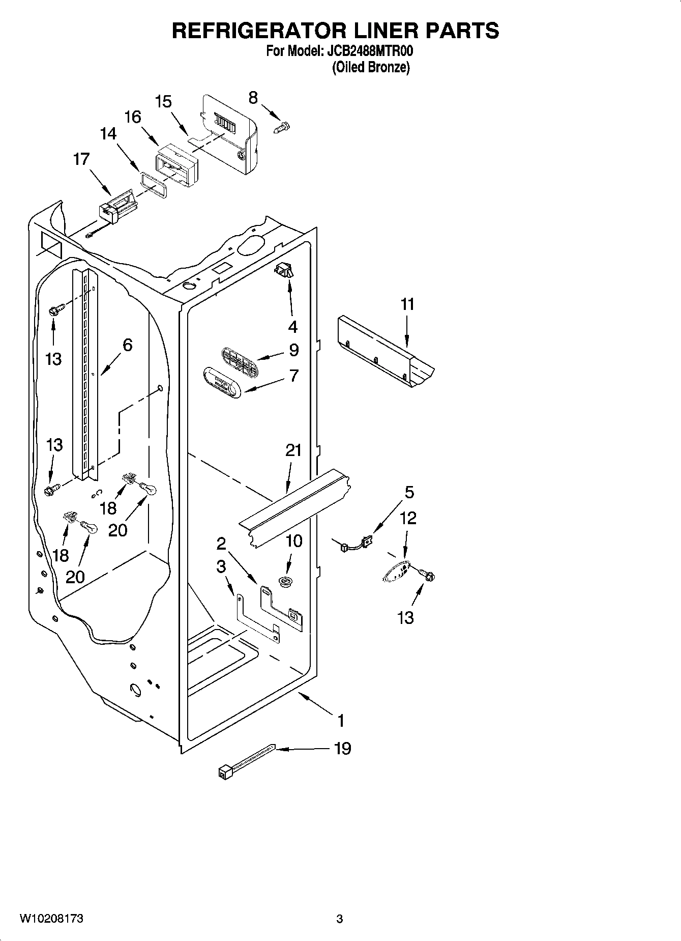 02 - REFRIGERATOR LINER PARTS