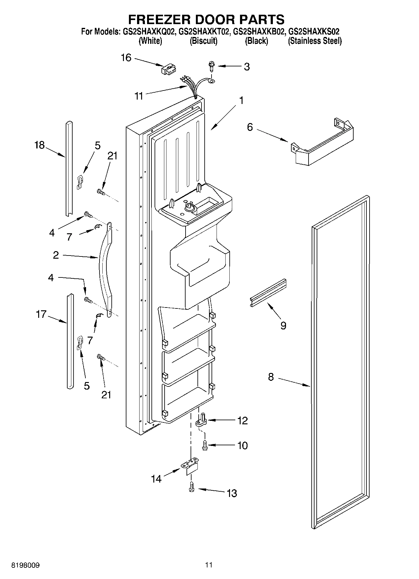 07 - FREEZER DOOR PARTS