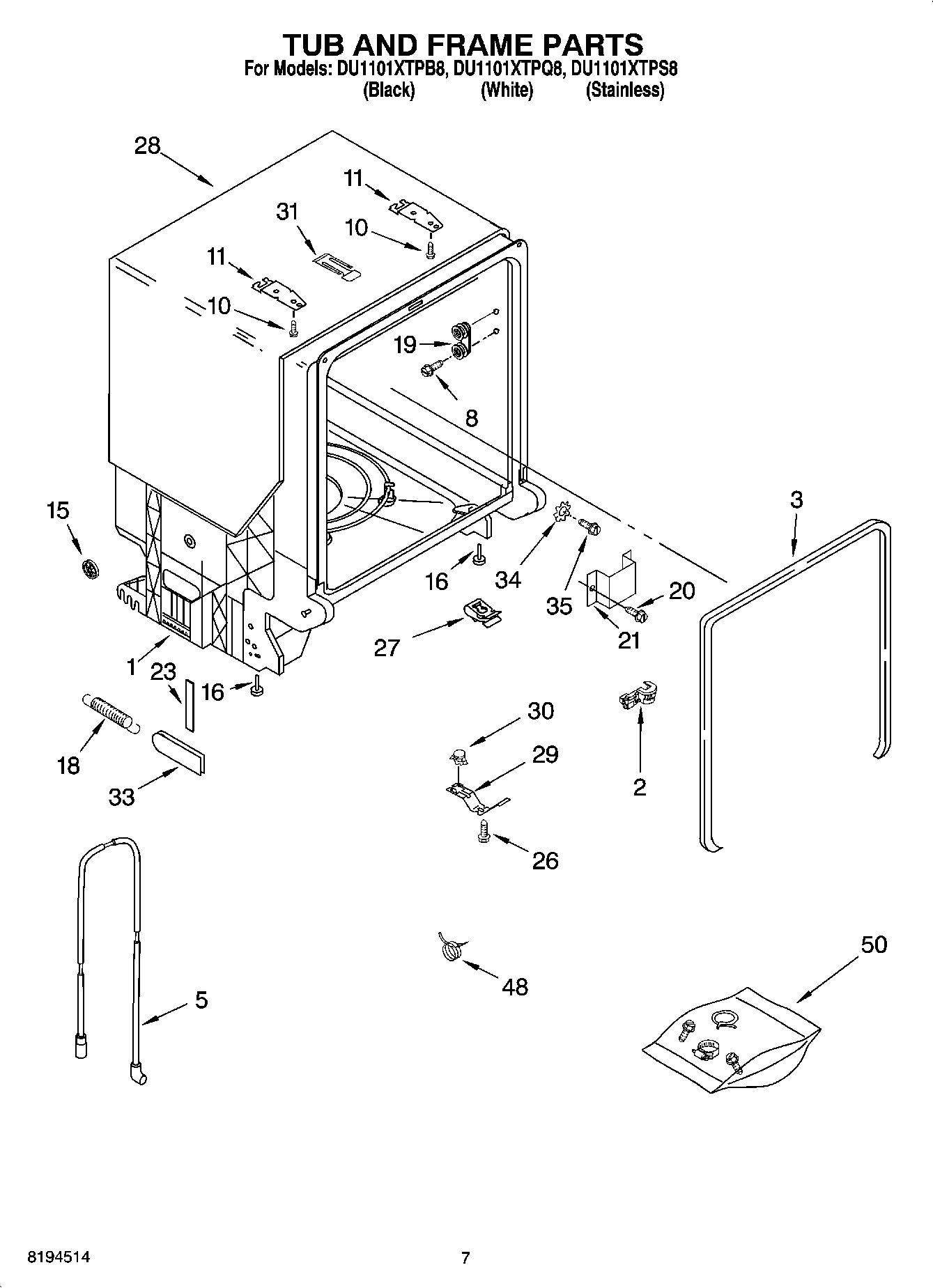 07 - TUB AND FRAME PARTS