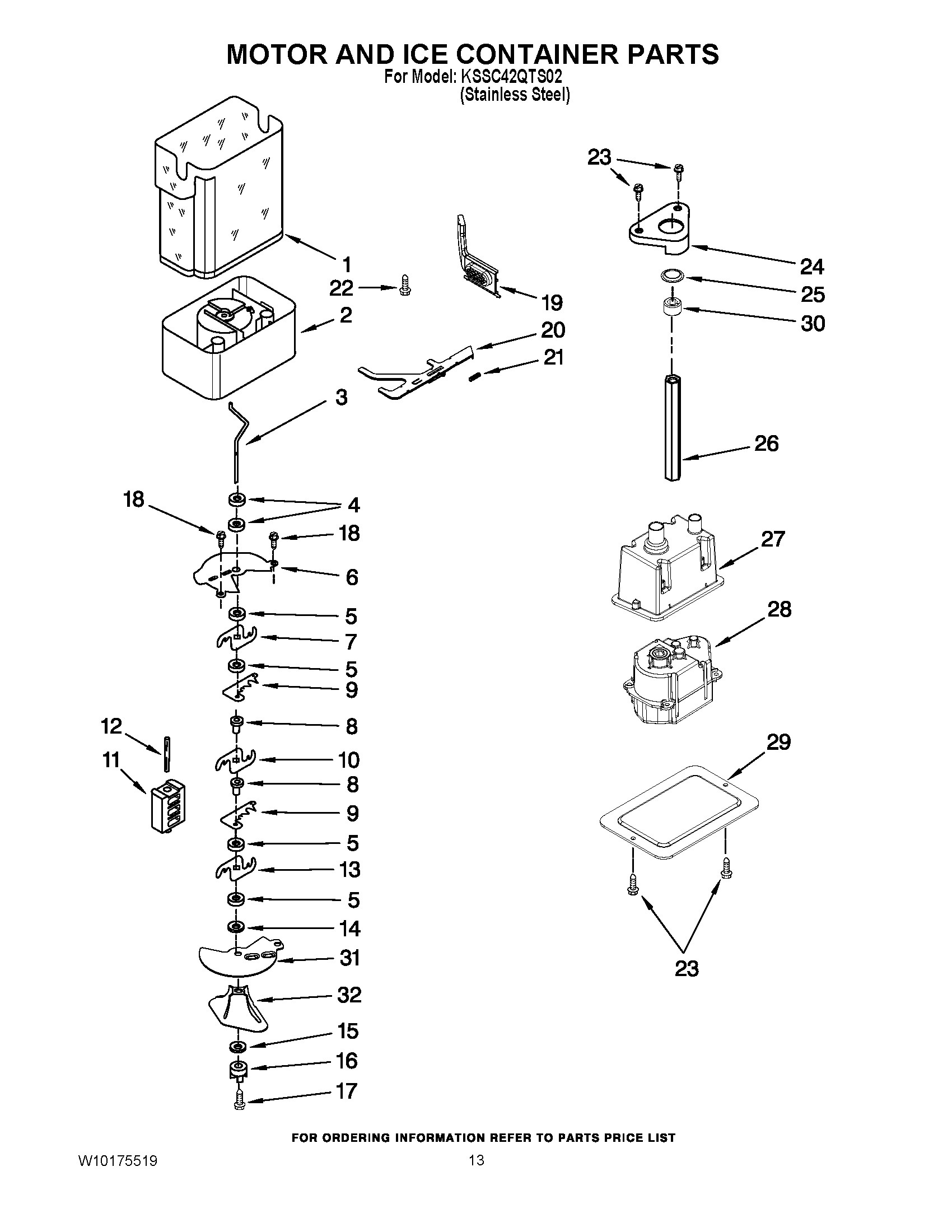 09 - MOTOR AND ICE CONTAINER PARTS
