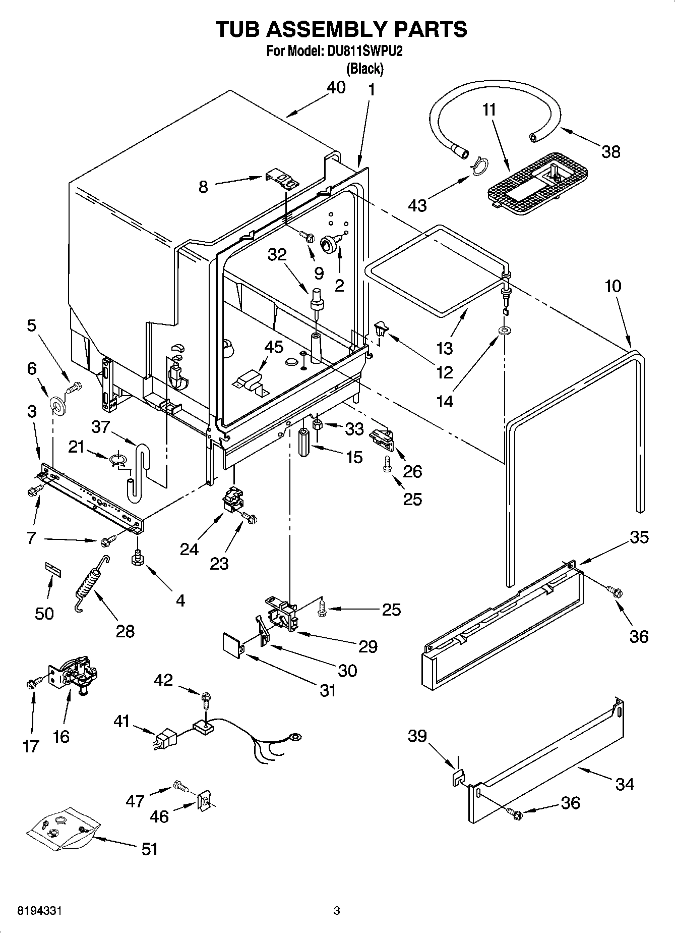 03 - TUB ASSEMBLY PARTS