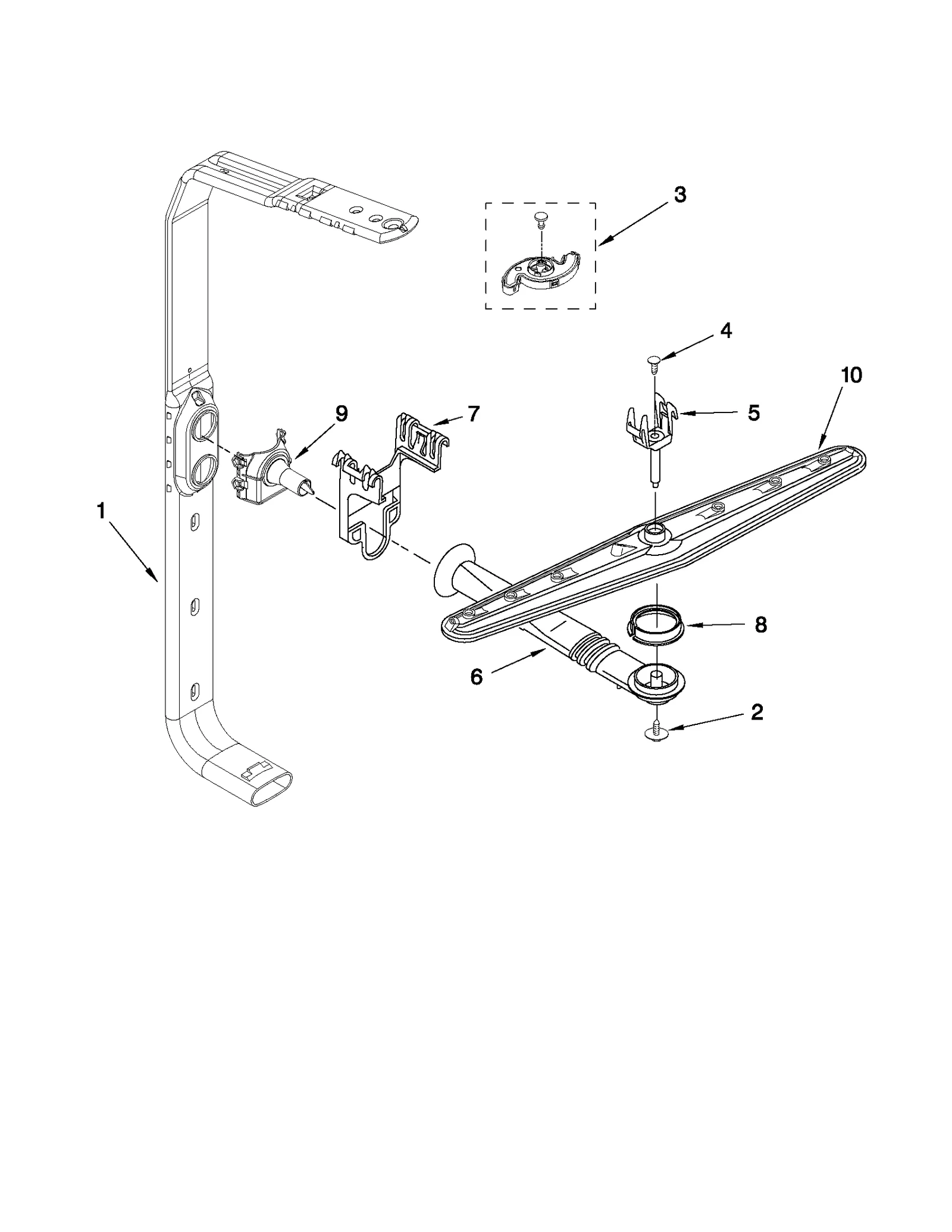 UPPER WASH AND RINSE PARTS