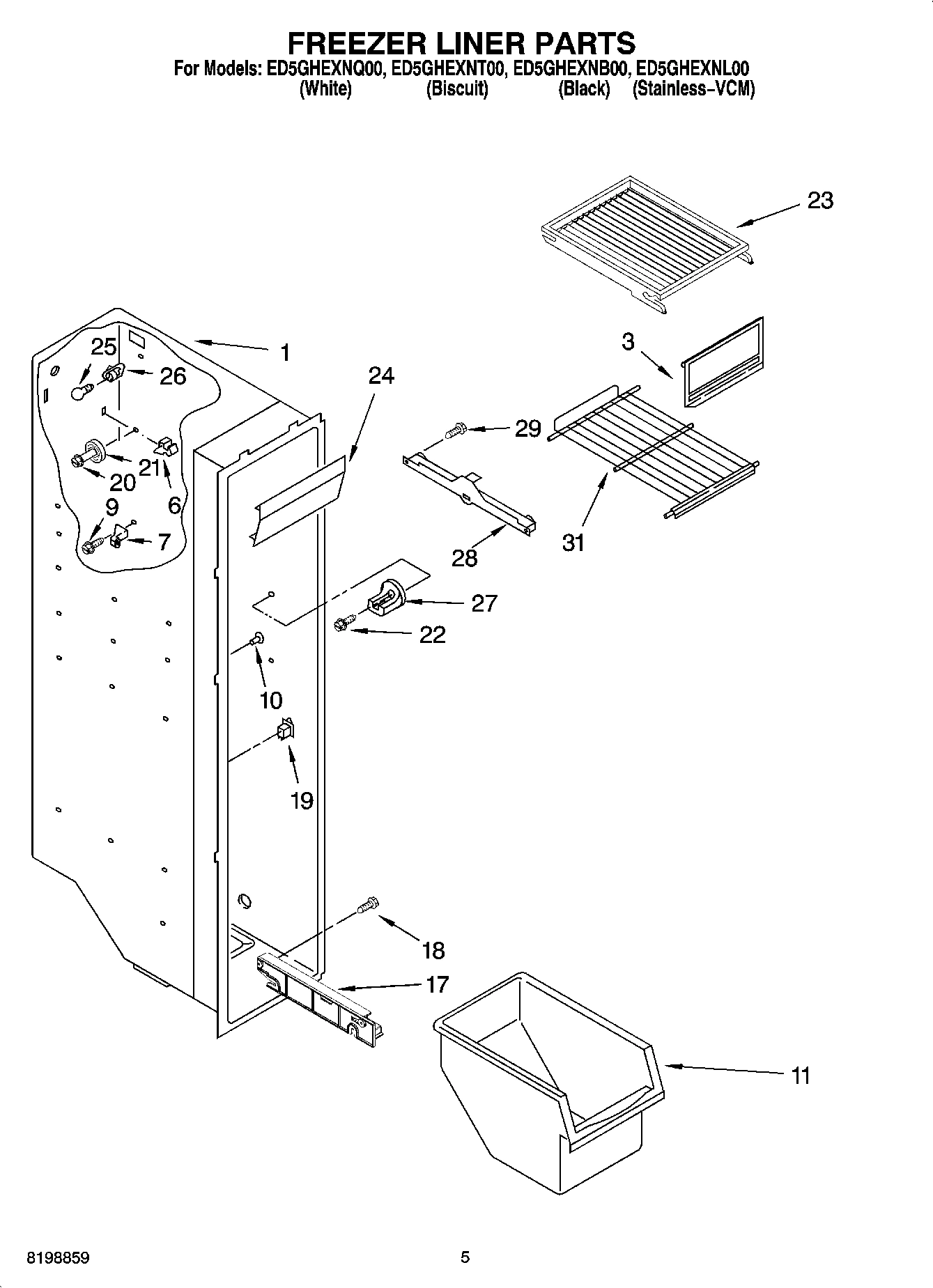 04 - FREEZER LINER PARTS