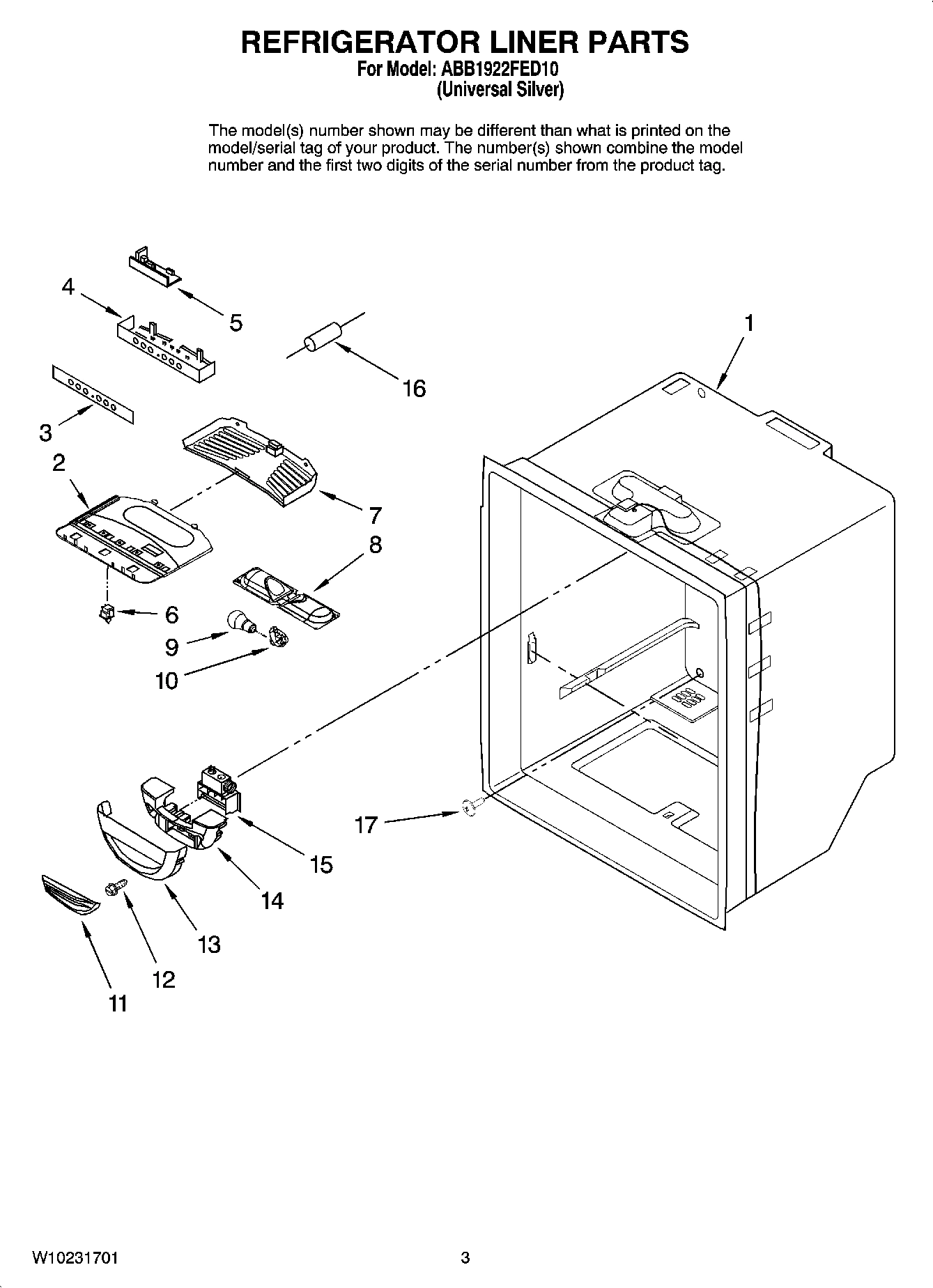 02 - REFRIGERATOR LINER PARTS