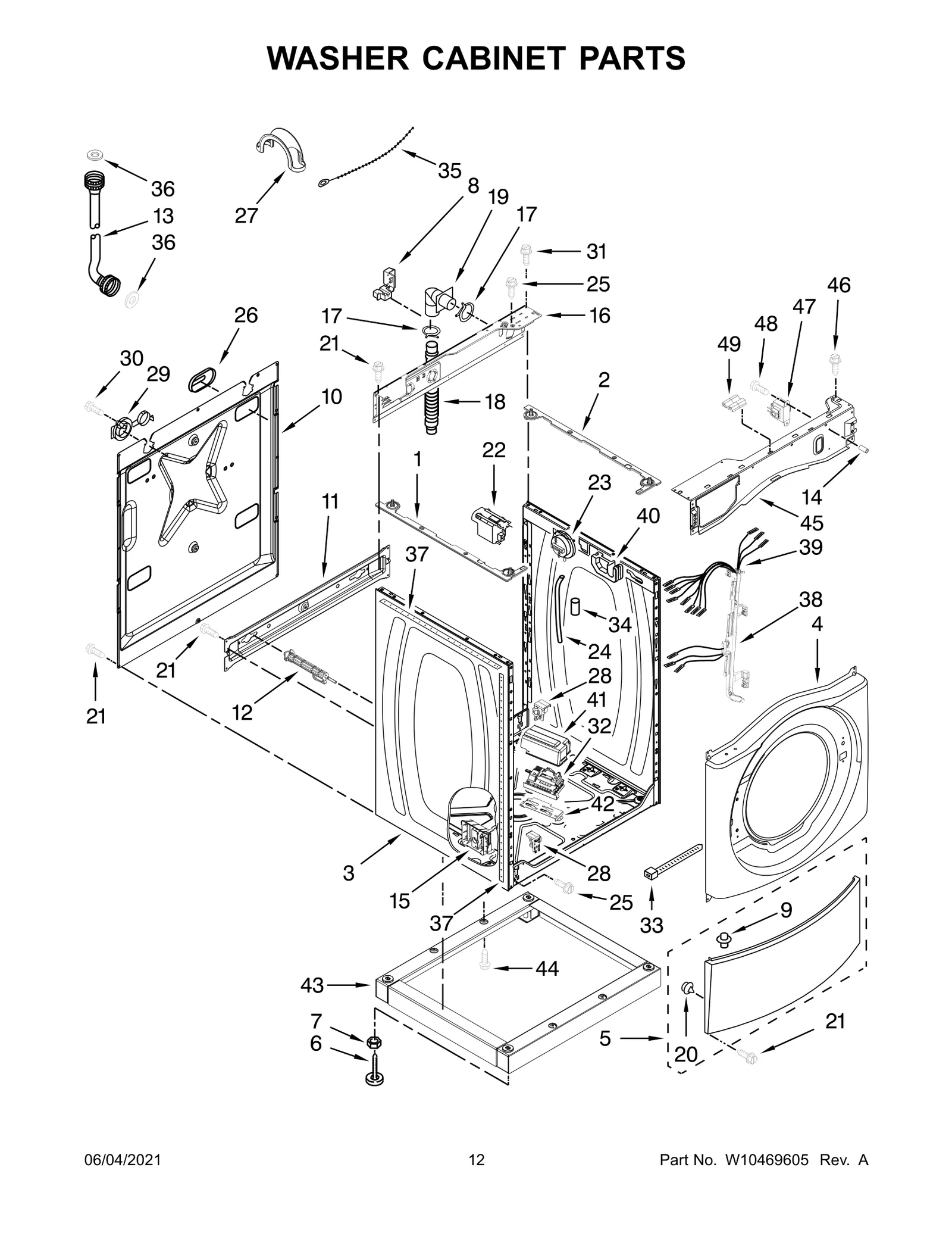 WASHER CABINET PARTS