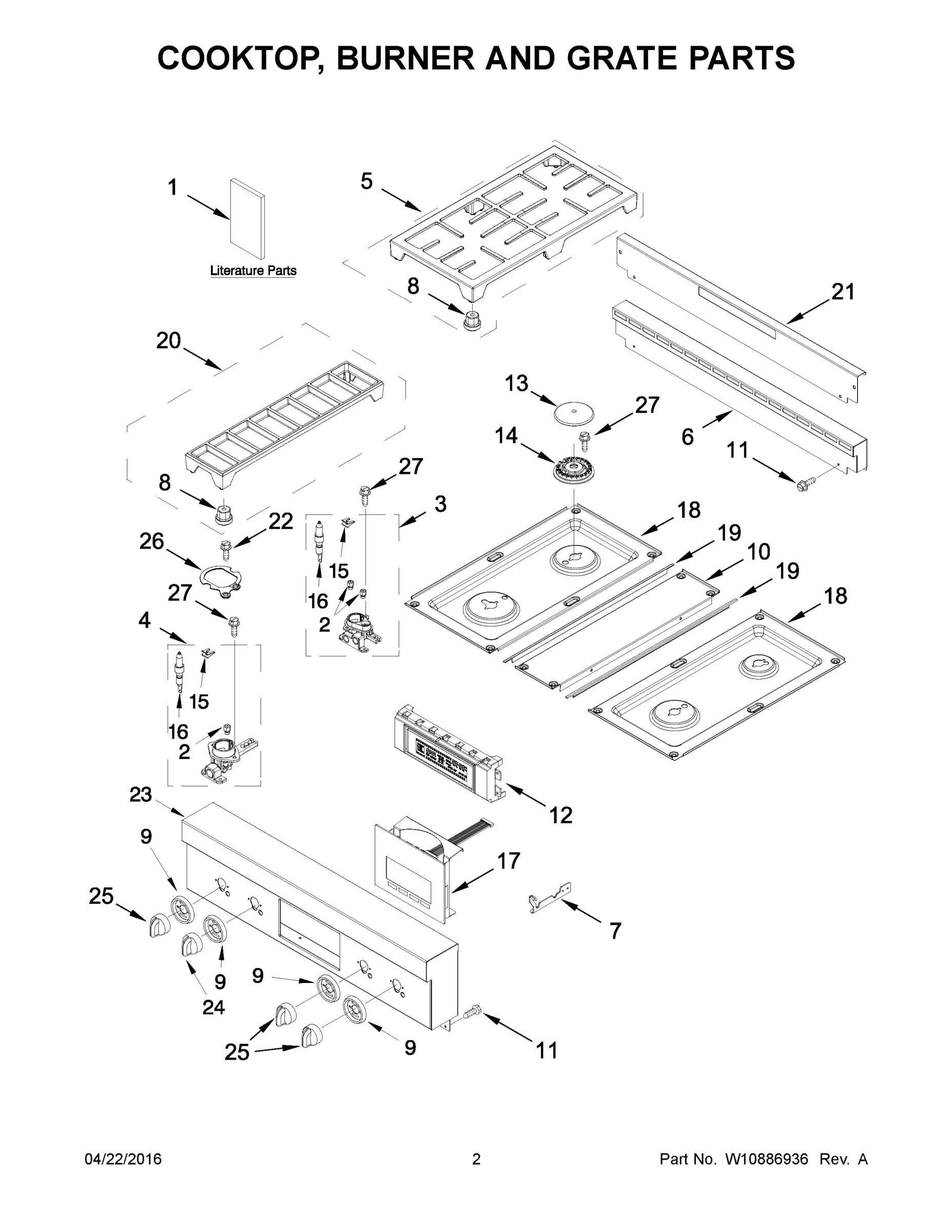 02 - COOKTOP, BURNER AND GRATE PARTS