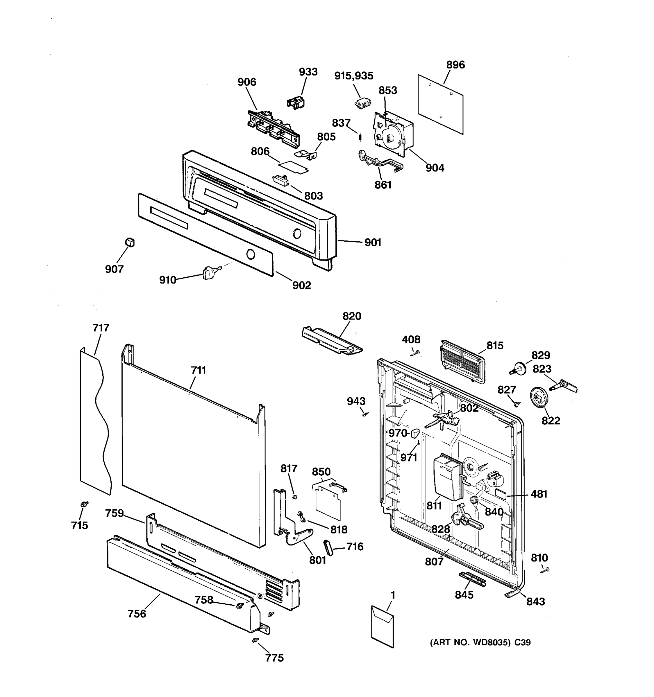 ESCUTCHEON & DOOR ASSEMBLY