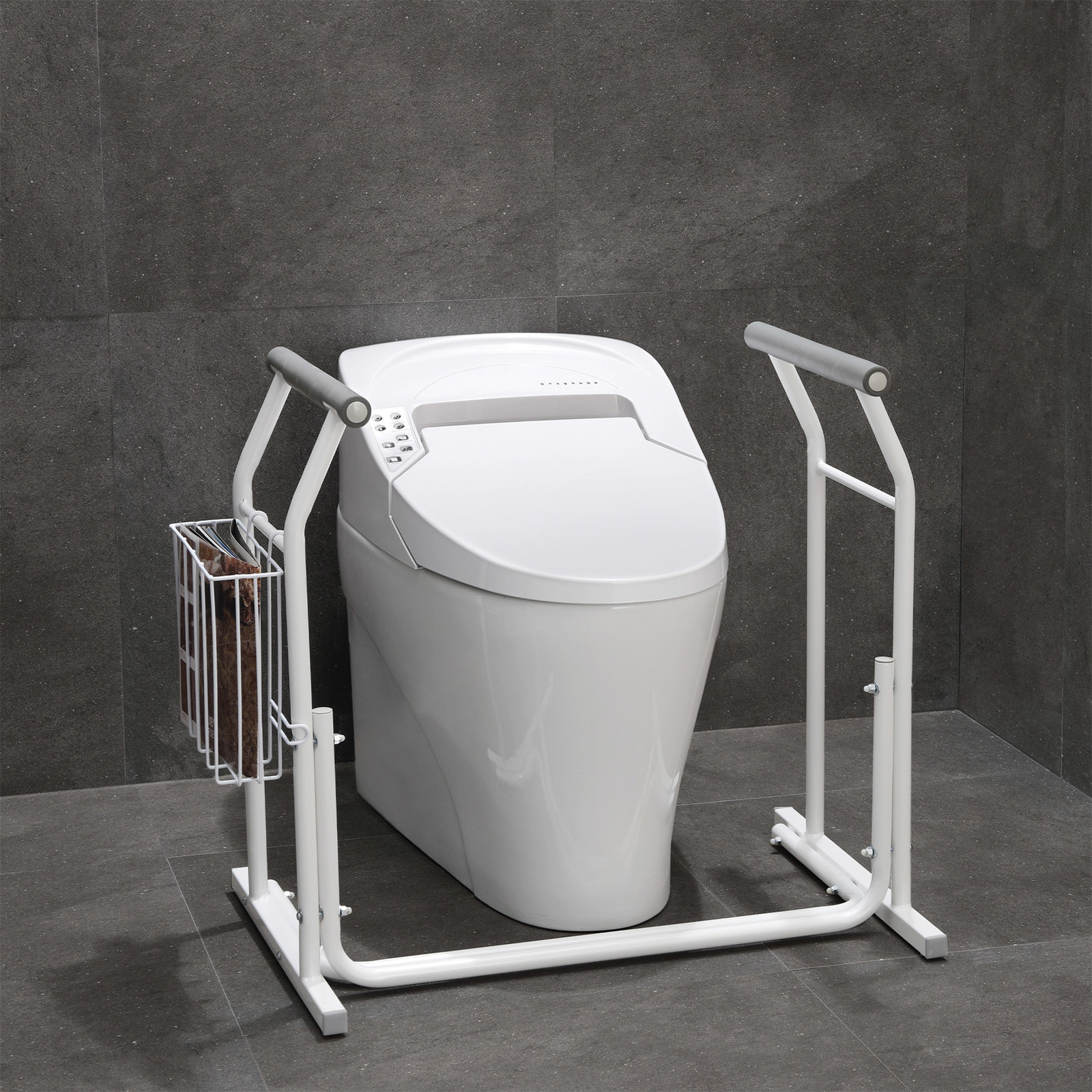 Deluxe bathroom safety toilet rail