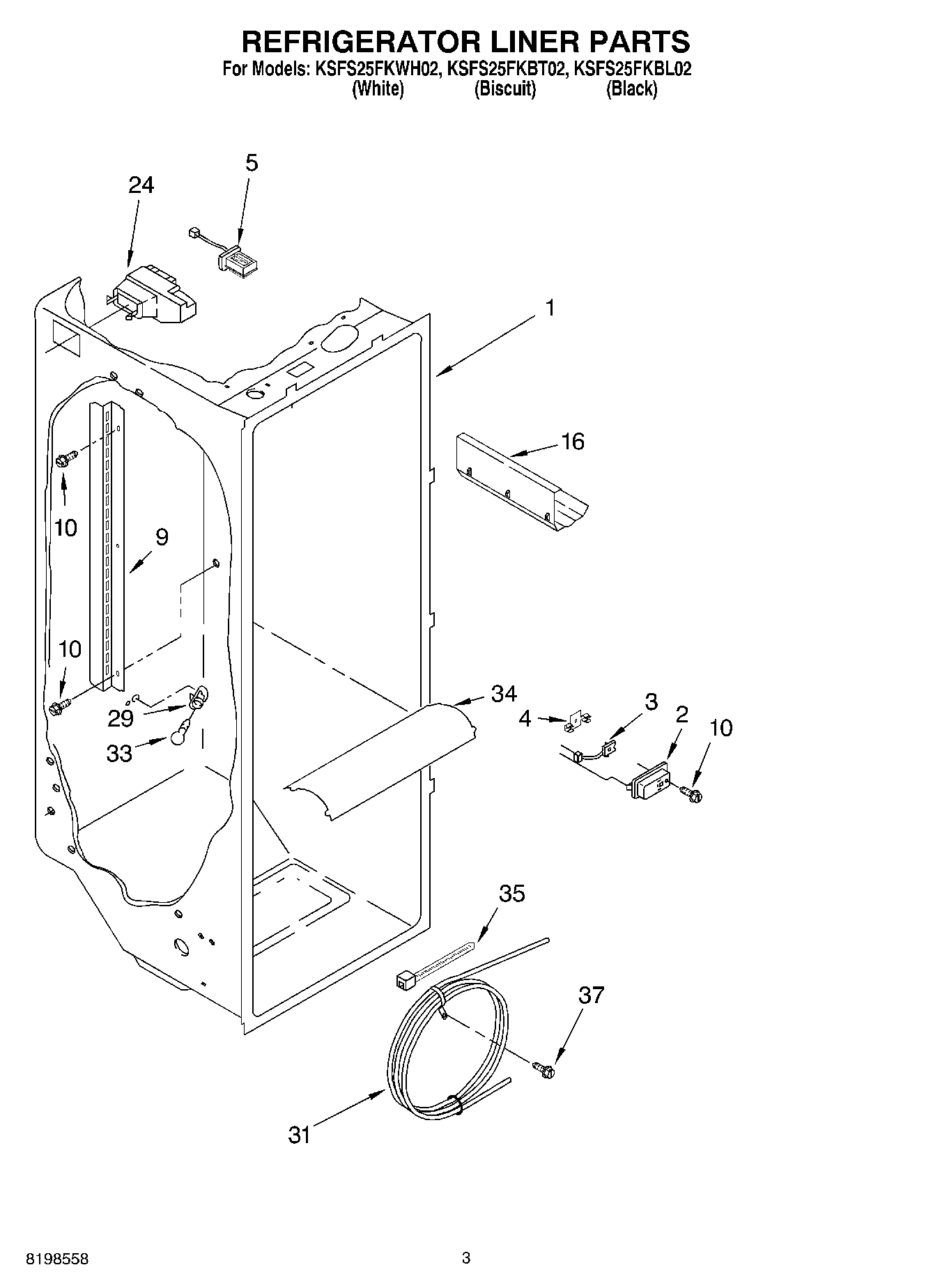 02 - REFRIGERATOR LINER PARTS