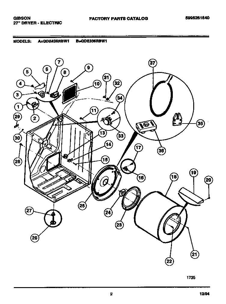 02 - CABINET, DRUM, HEAT DUCT