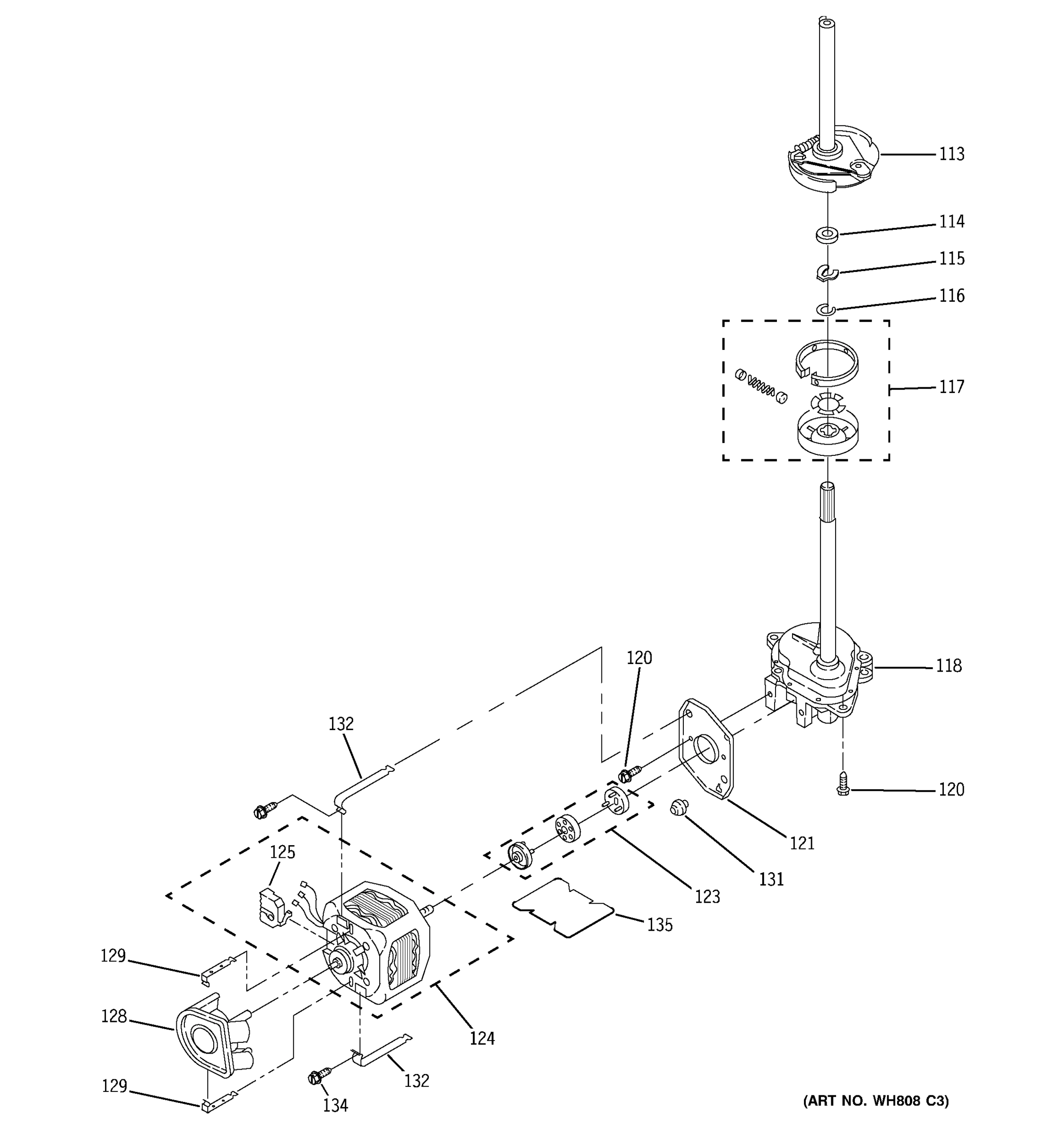 BRAKE, CLUTCH, GEARCASE, MOTOR & PUMP