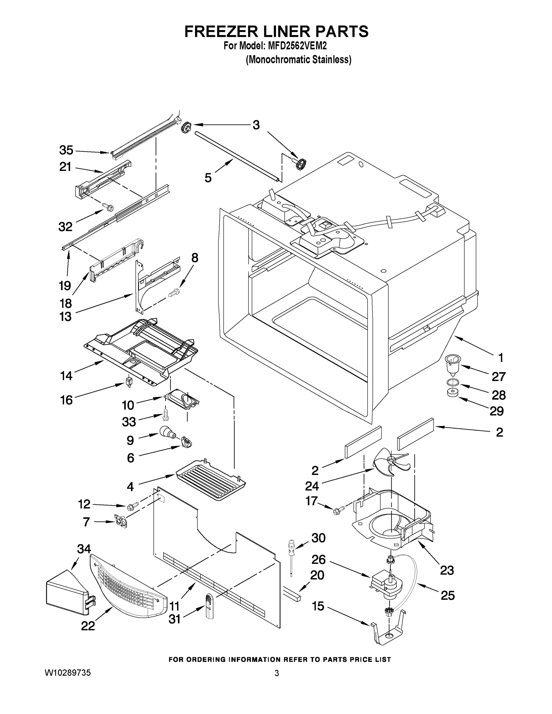 02 - FREEZER LINER PARTS