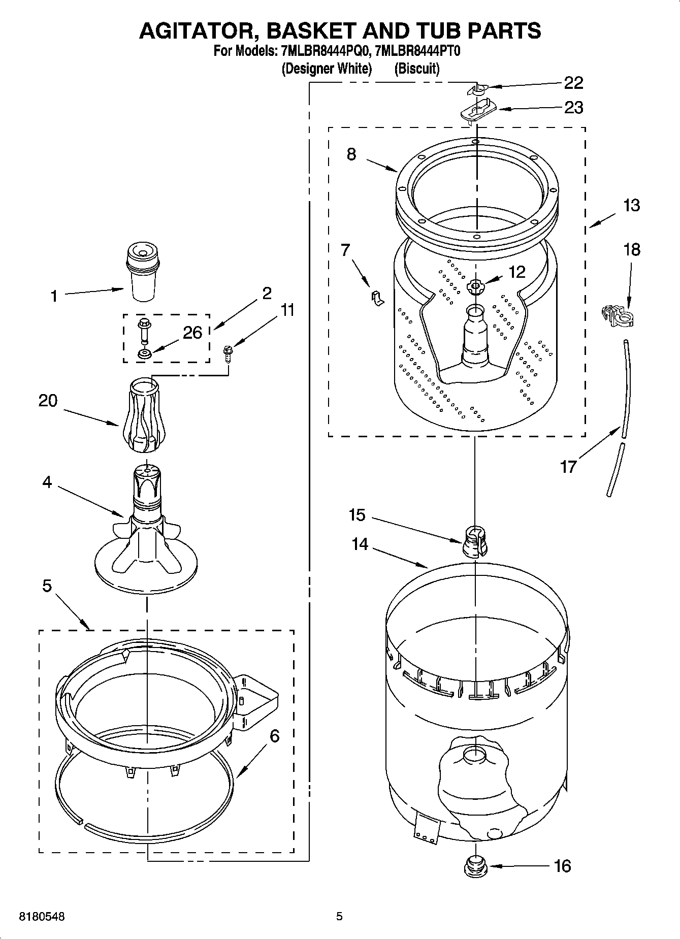 03 - AGITATOR, BASKET AND TUB PARTS