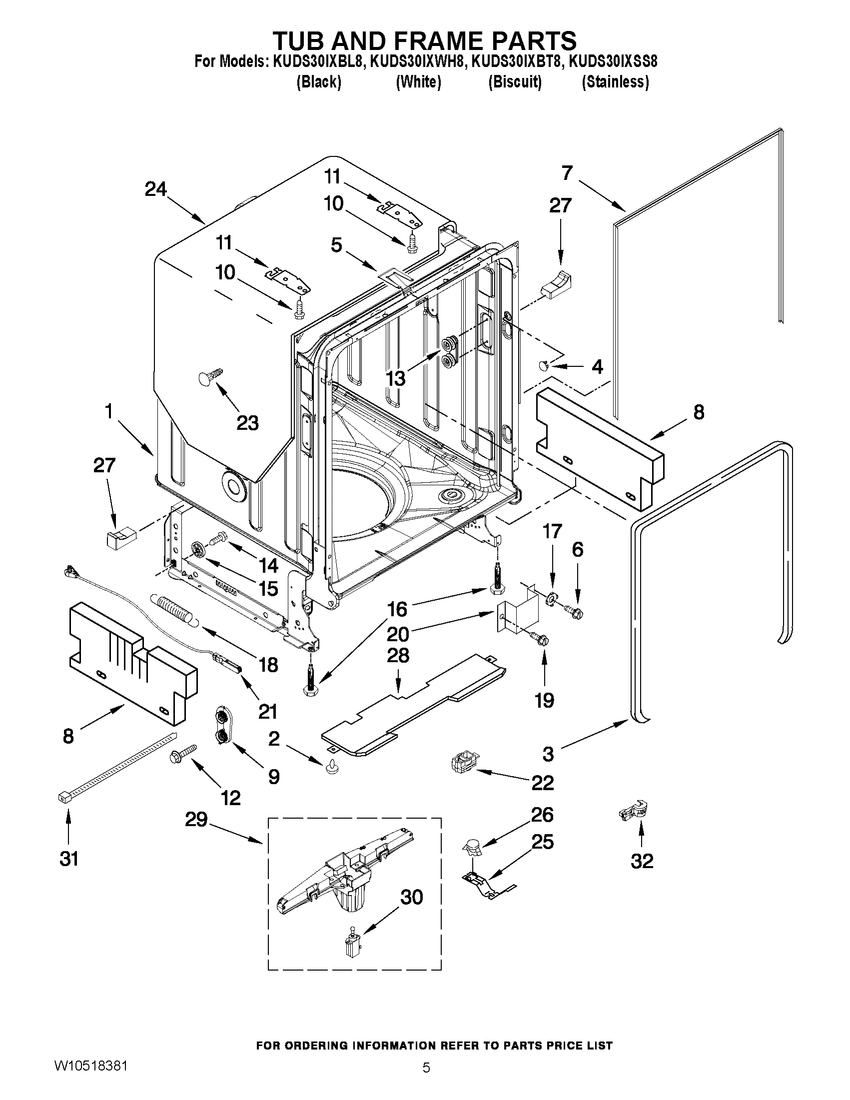 05 - TUB AND FRAME PARTS
