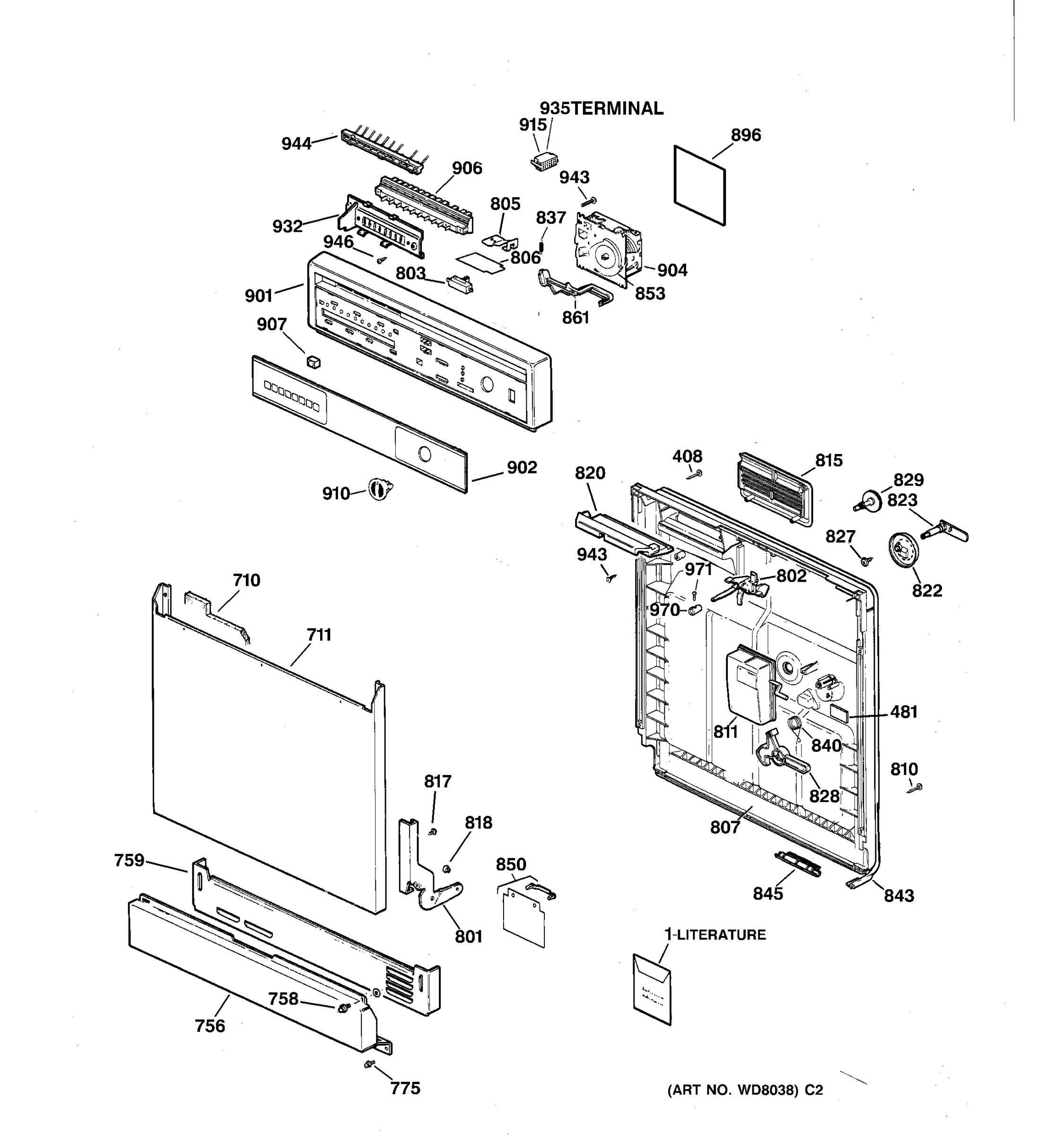 ESCUTCHEON & DOOR ASSEMBLY