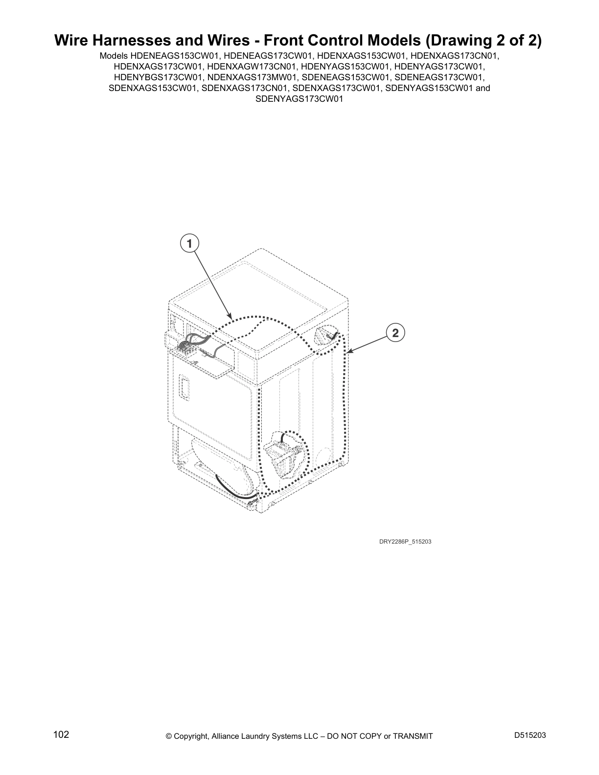 Wire Harnesses and Wires - Front Control Models (Drawing 2 of 2)