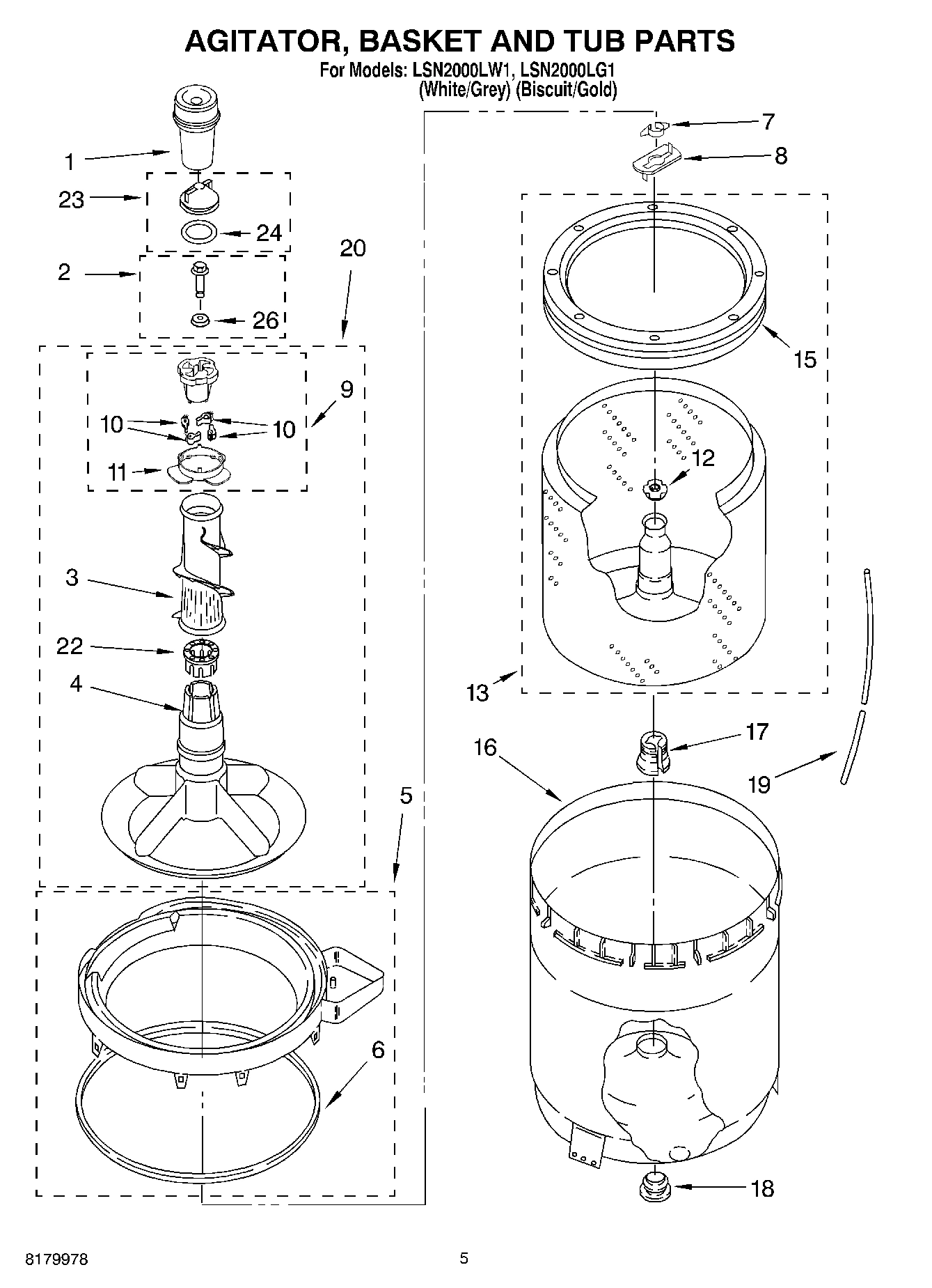 03 - AGITATOR, BASKET AND TUB PARTS