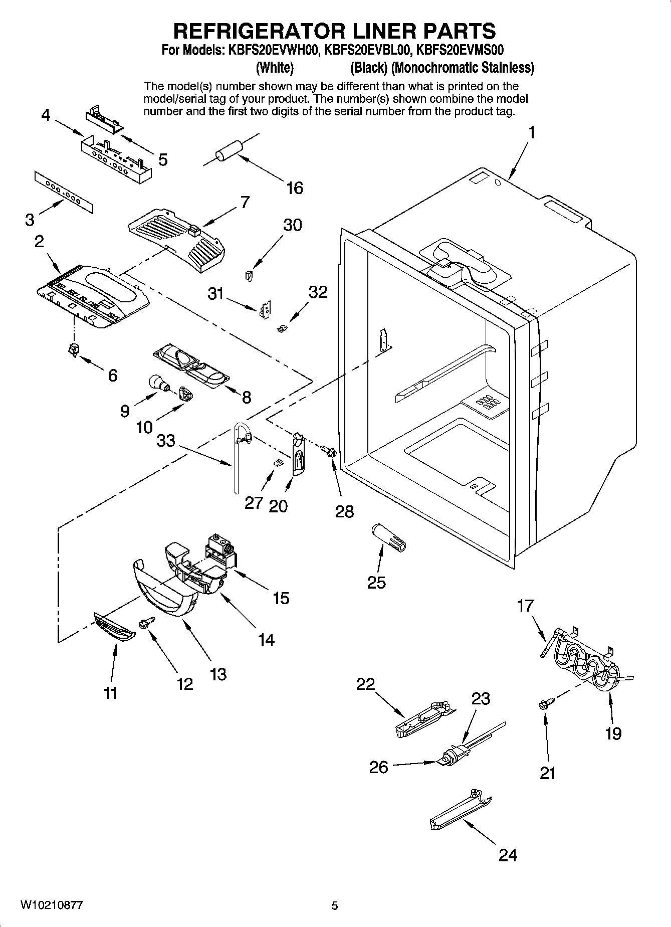03 - REFRIGERATOR LINER PARTS