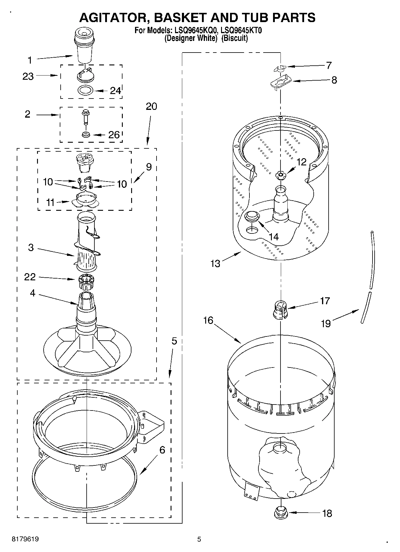 03 - AGITATOR, BASKET AND TUB