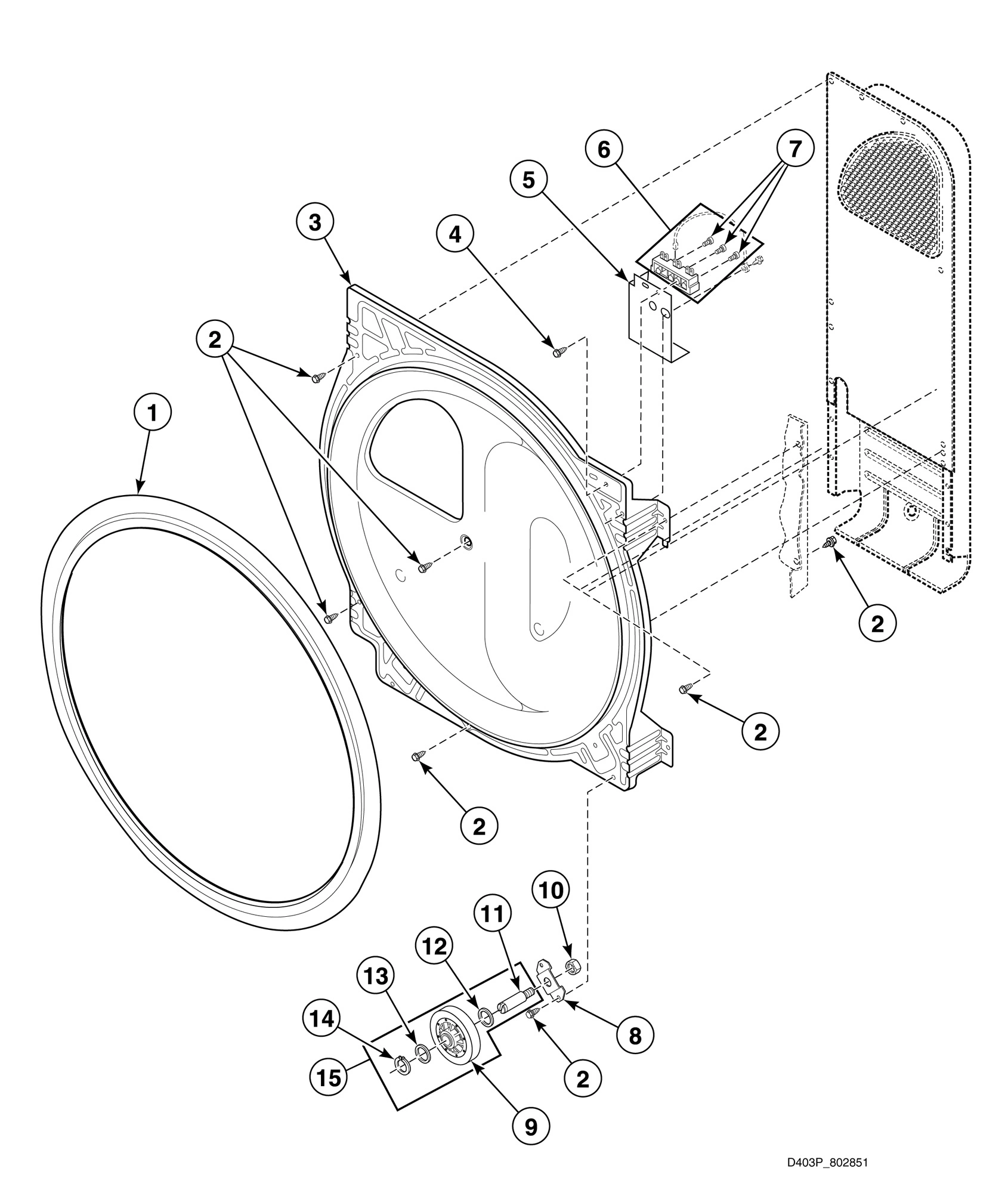 Rear Bulkhead, Felt Seal, Cylinder Roller and Terminal Block