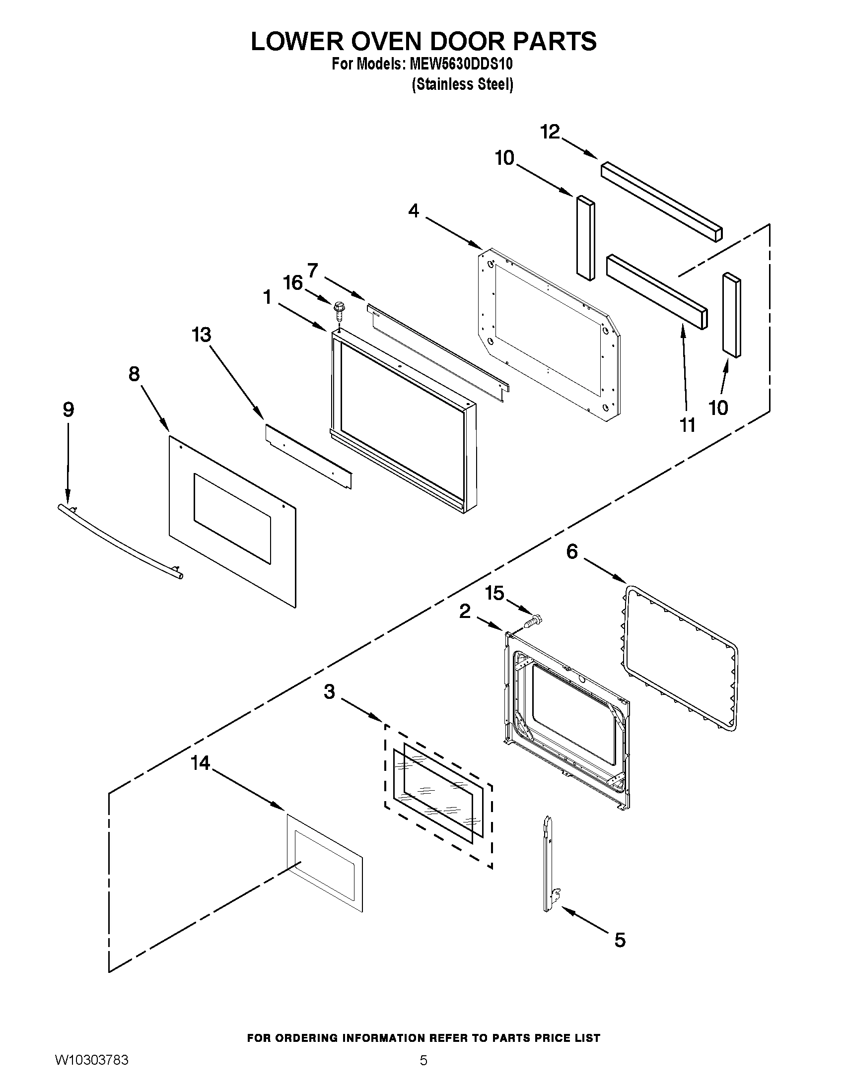 03 - LOWER OVEN DOOR PARTS