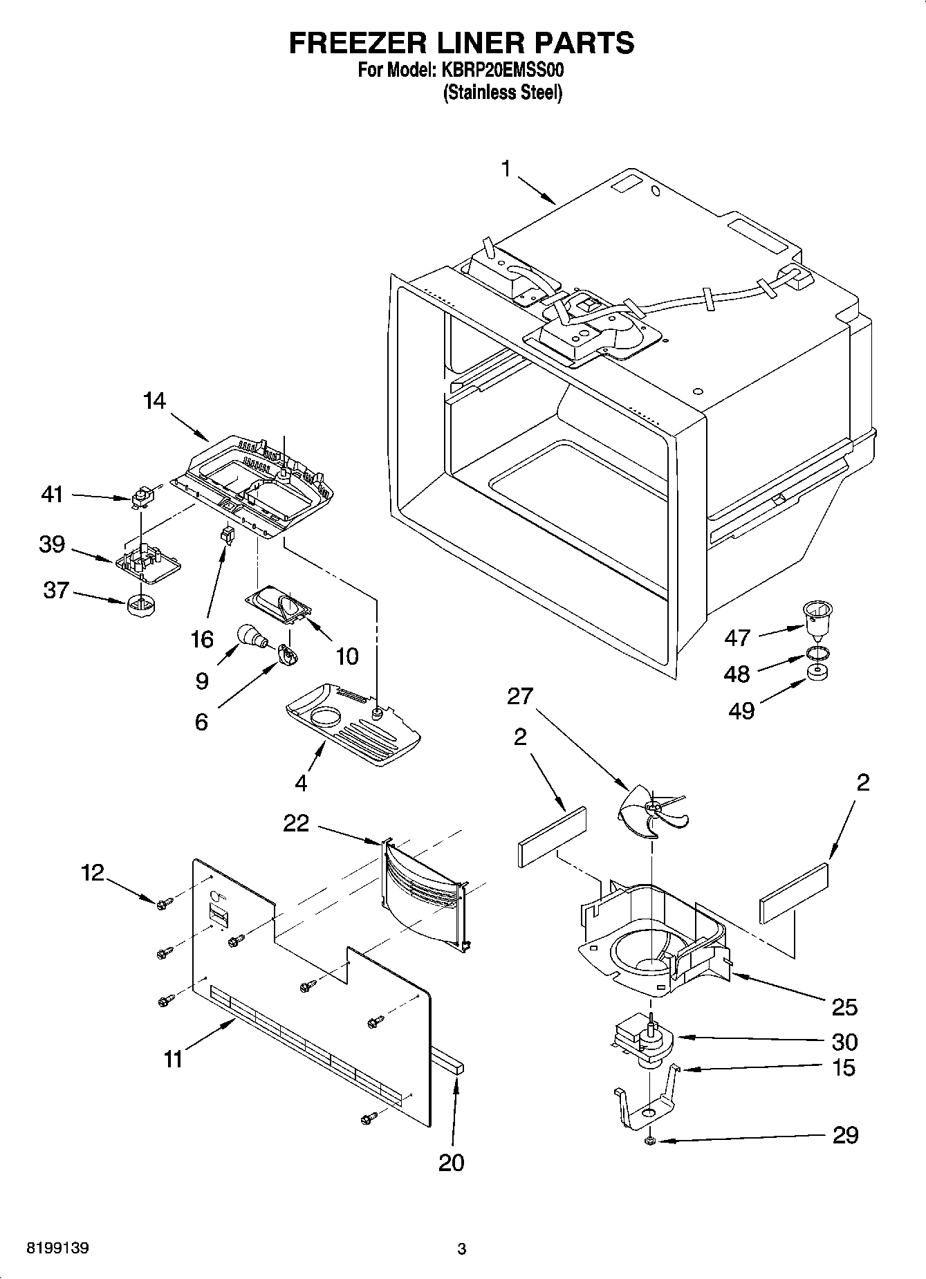 02 - FREEZER LINER PARTS