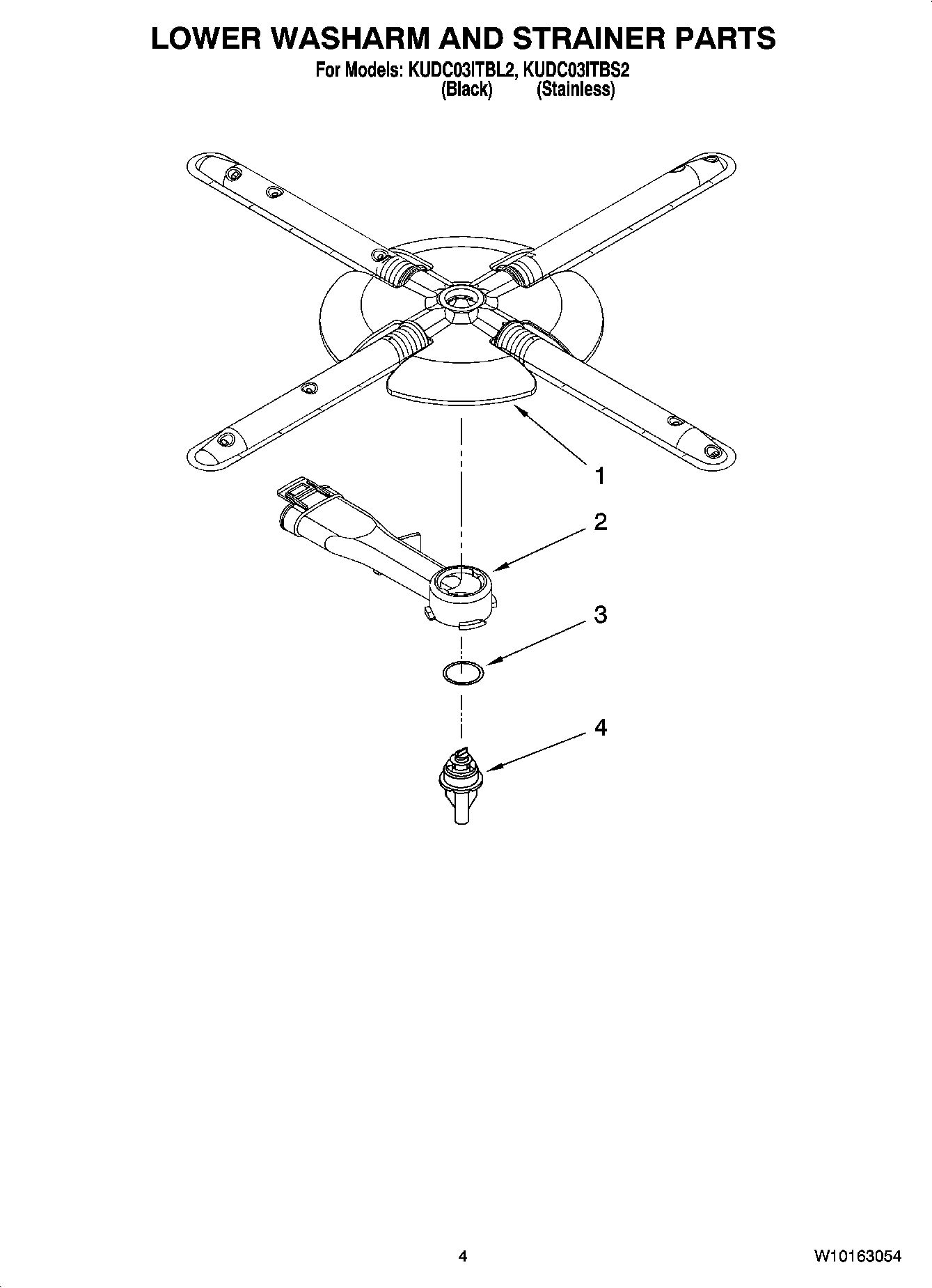 04 - LOWER WASHARM AND STRAINER PARTS