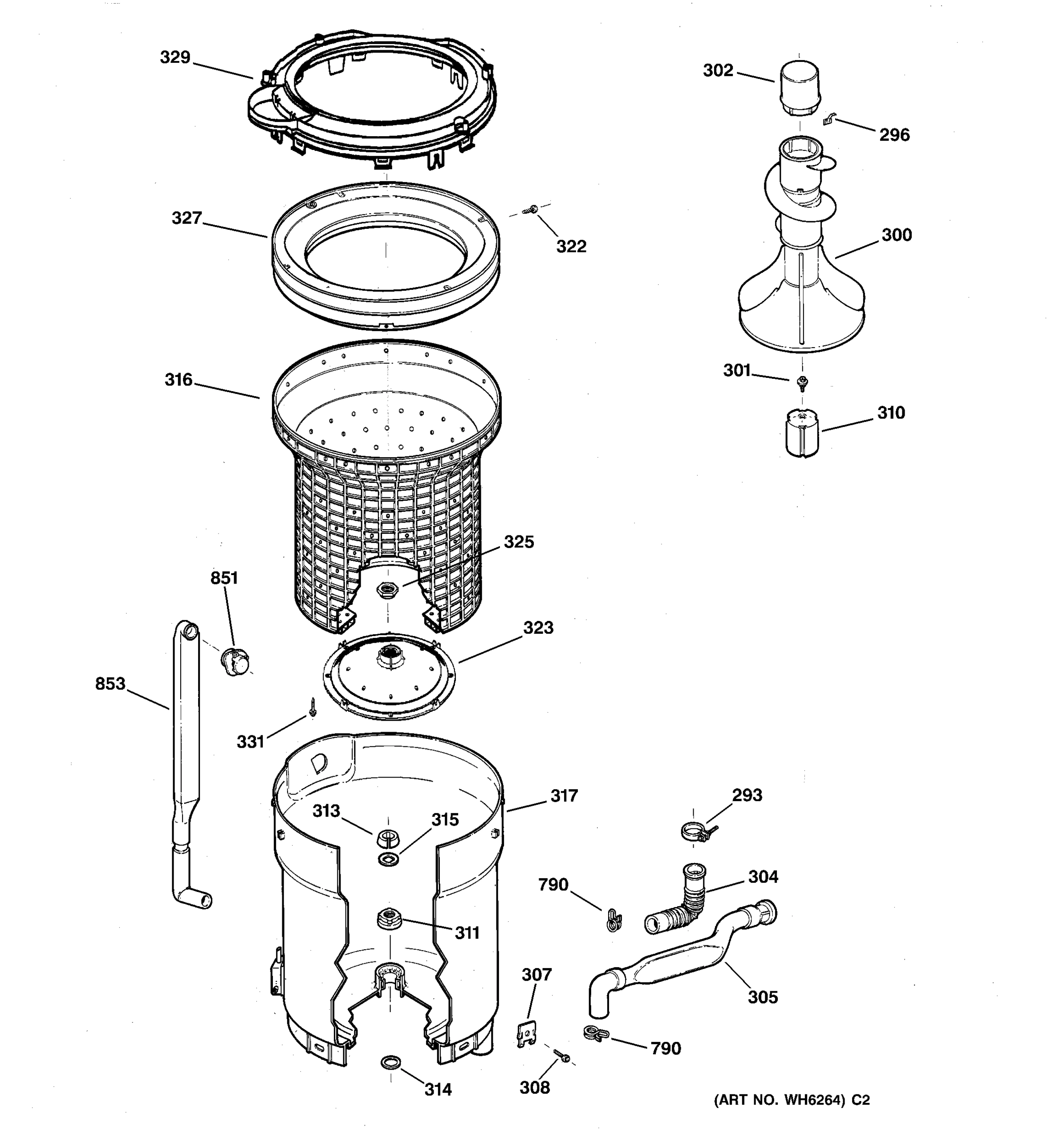 TUB, BASKET & AGITATOR