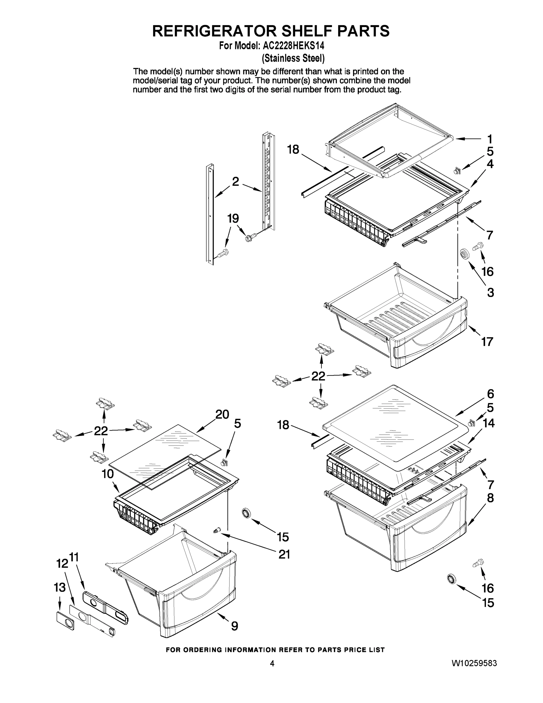 03 - REFRIGERATOR SHELF PARTS