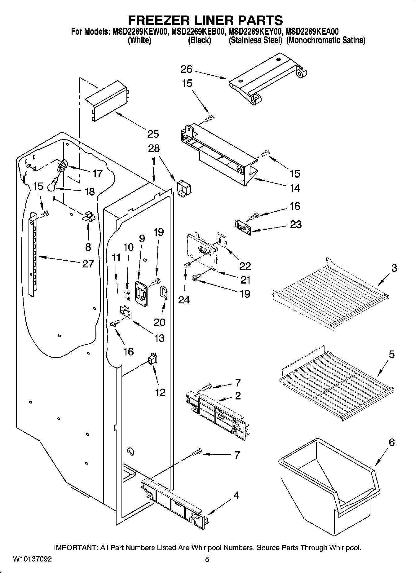 04 - FREEZER LINER PARTS