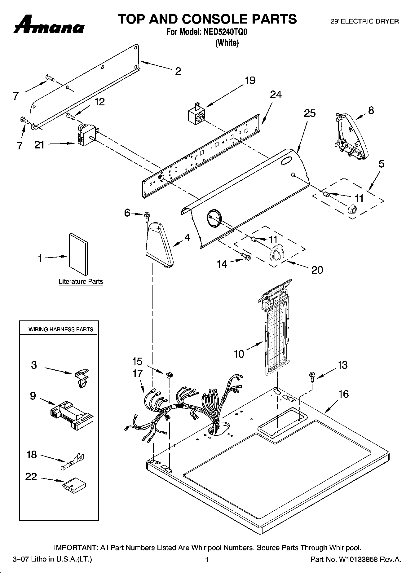 01 - TOP AND CONSOLE PARTS