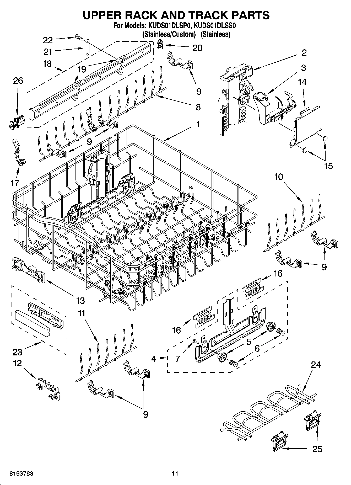 09 - UPPER RACK AND TRACK PARTS