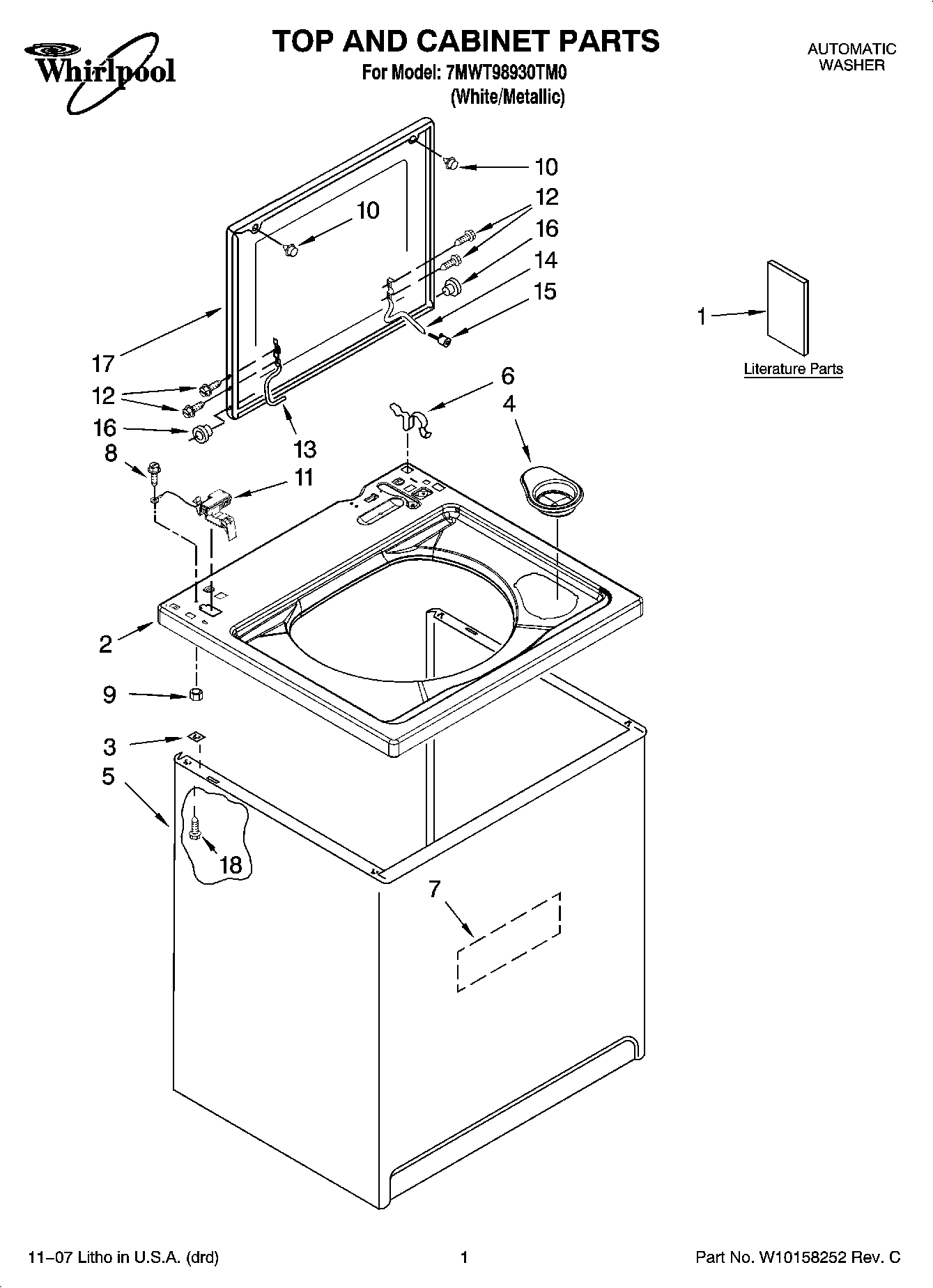 01 - TOP AND CABINET PARTS