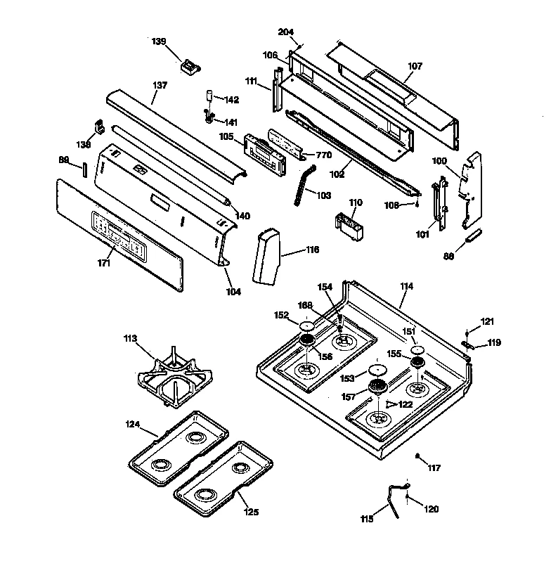 CONTROL PANEL & COOKTOP