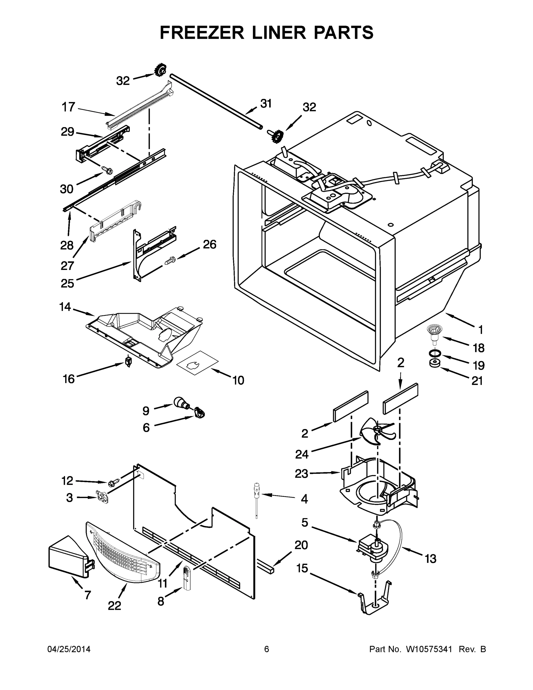 04 - FREEZER LINER PARTS