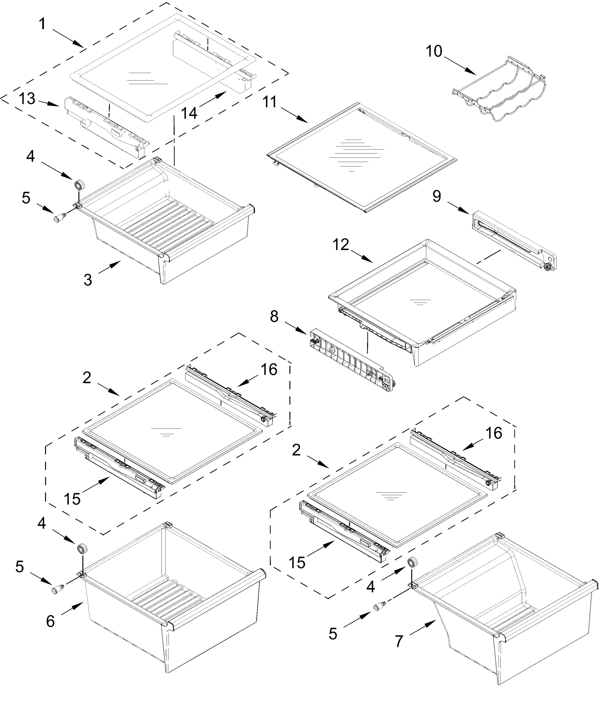 REFRIGERATOR SHELF PARTS