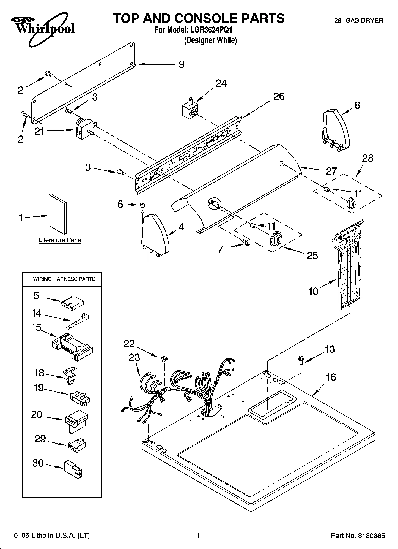 01 - TOP AND CONSOLE PARTS