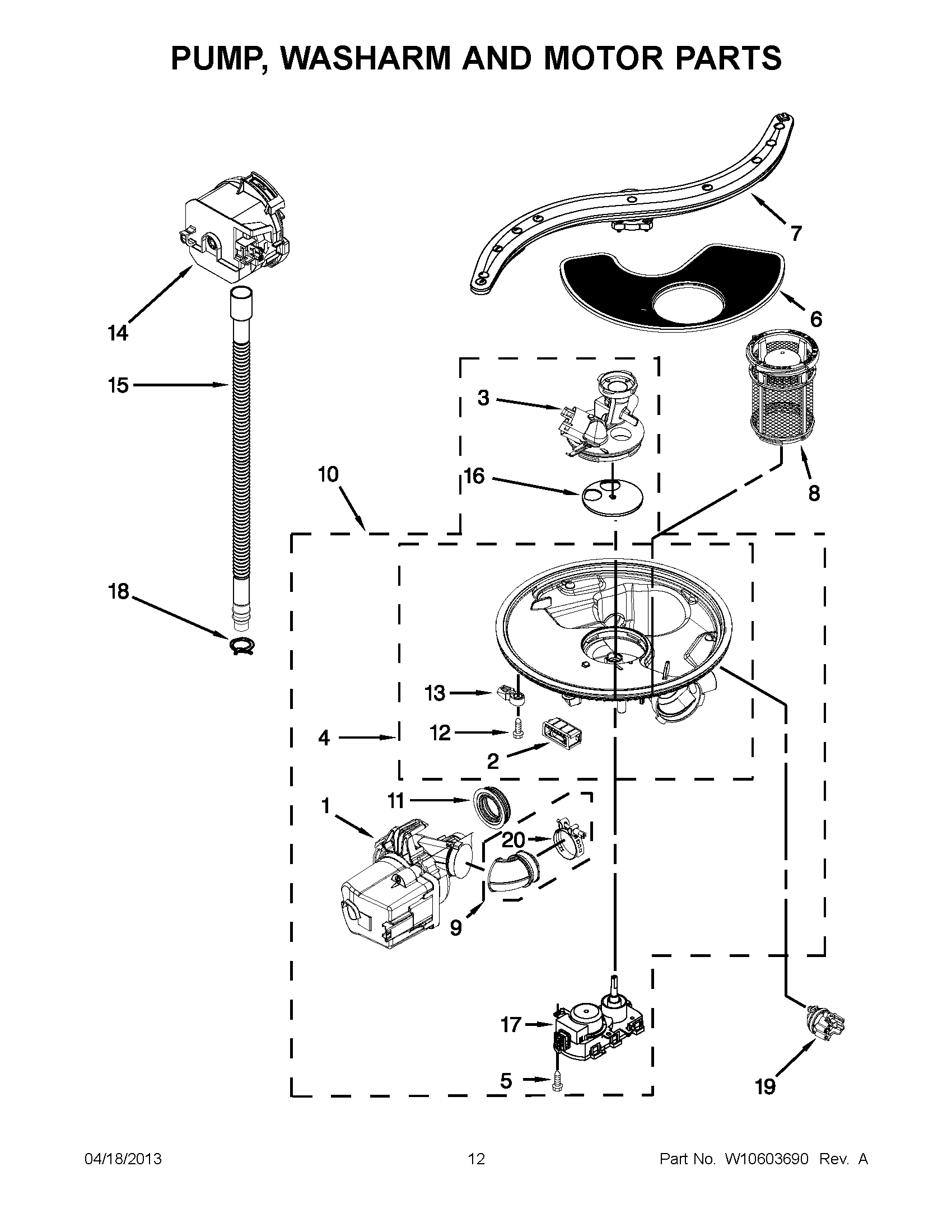 06 - PUMP, WASHARM AND MOTOR PARTS