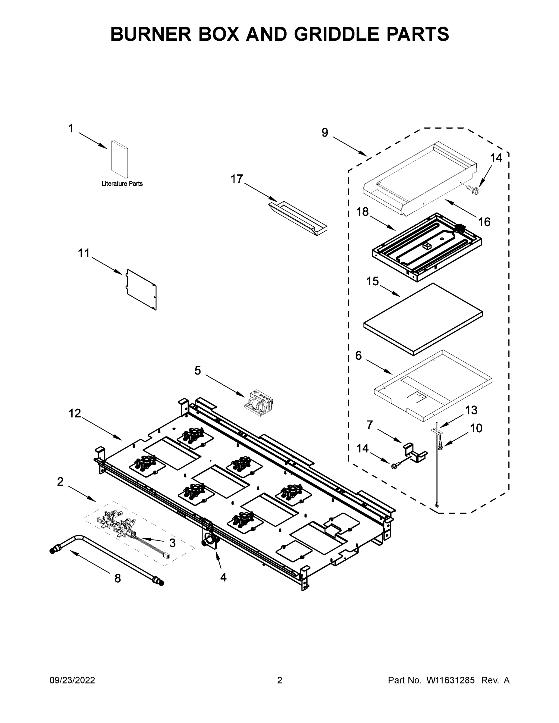 02 - BURNER BOX AND GRIDDLE PARTS