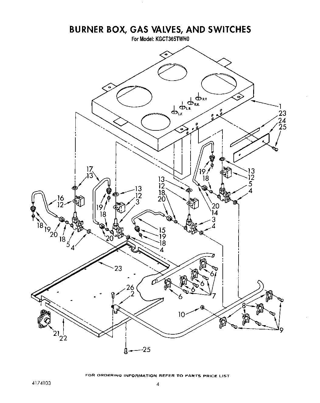 03 - BURNER BOX, GAS VALVES AND SWITCHES