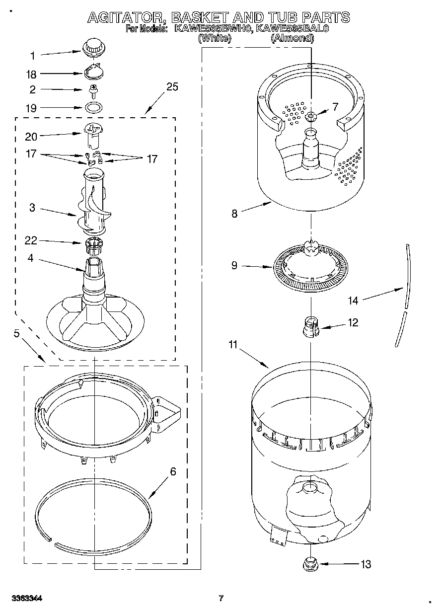 05 - AGITATOR, BASKET AND TUB