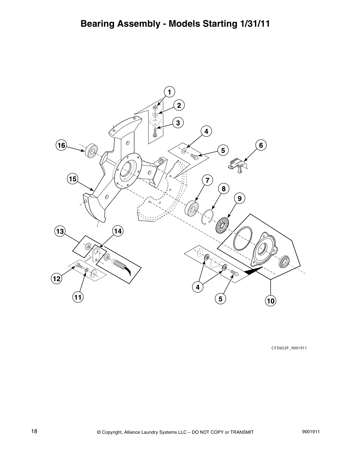 Bearing Assembly - Models Starting 1/31/11
