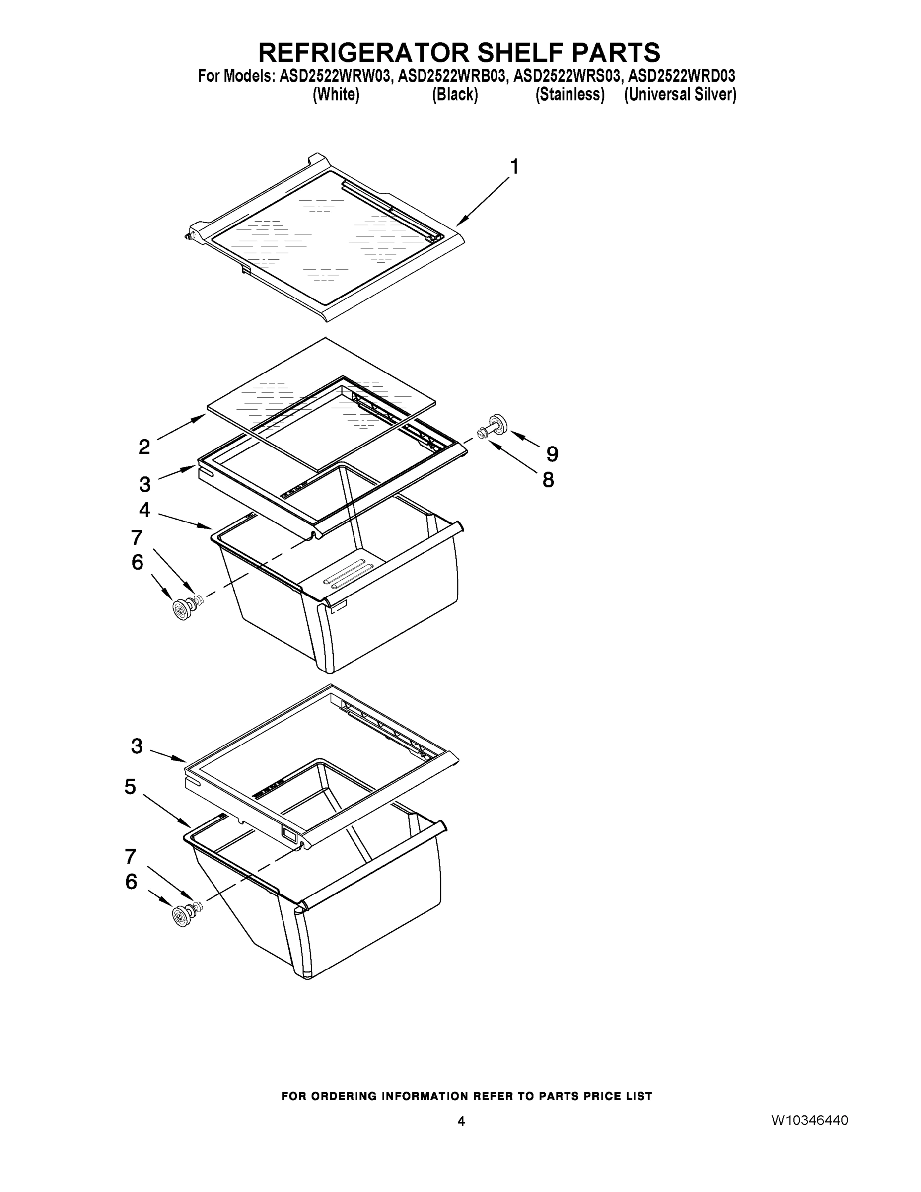 03 - REFRIGERATOR SHELF PARTS
