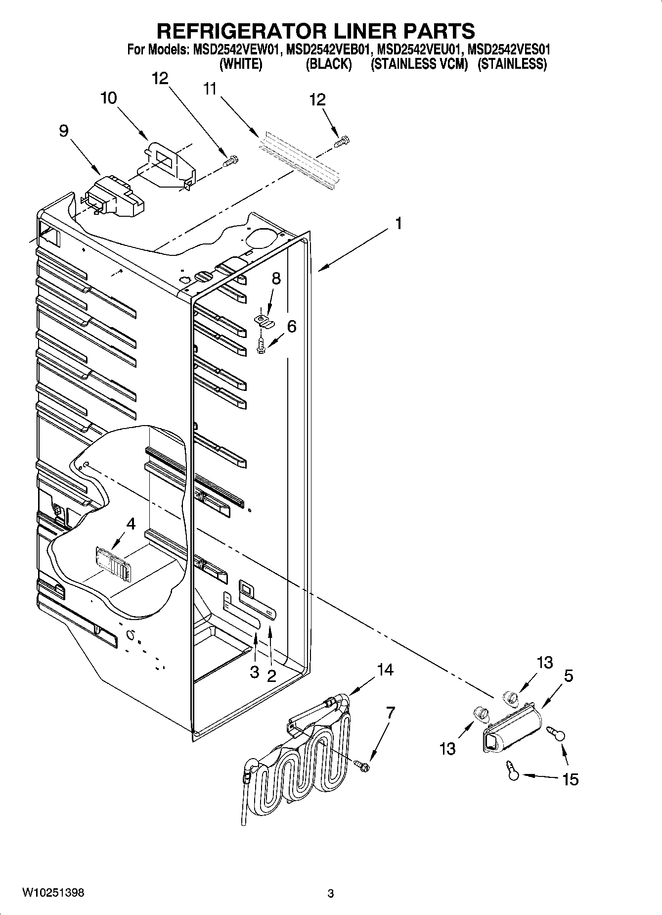 02 - REFRIGERATOR LINER PARTS
