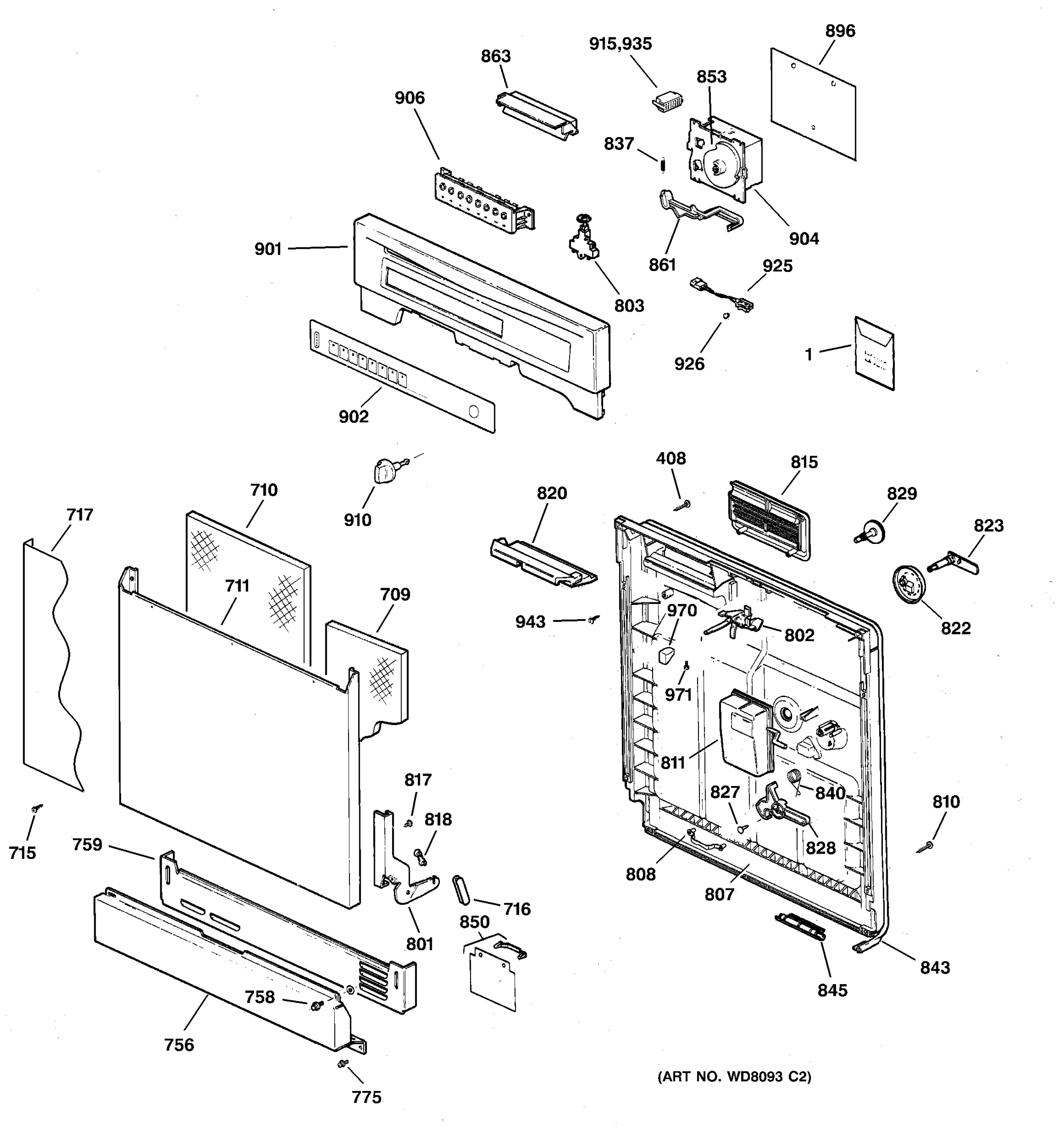 ESCUTCHEON & DOOR ASSEMBLY