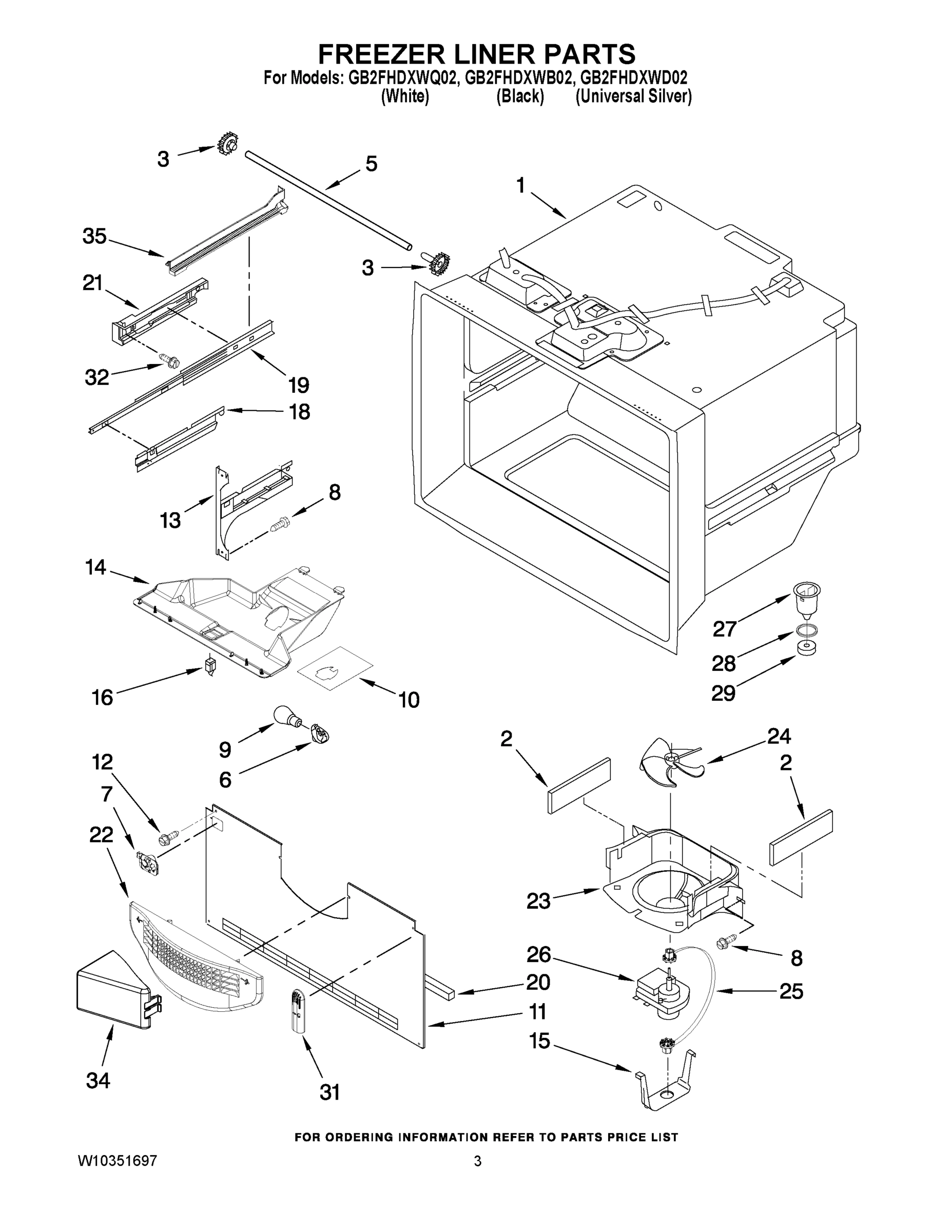 02 - FREEZER LINER PARTS