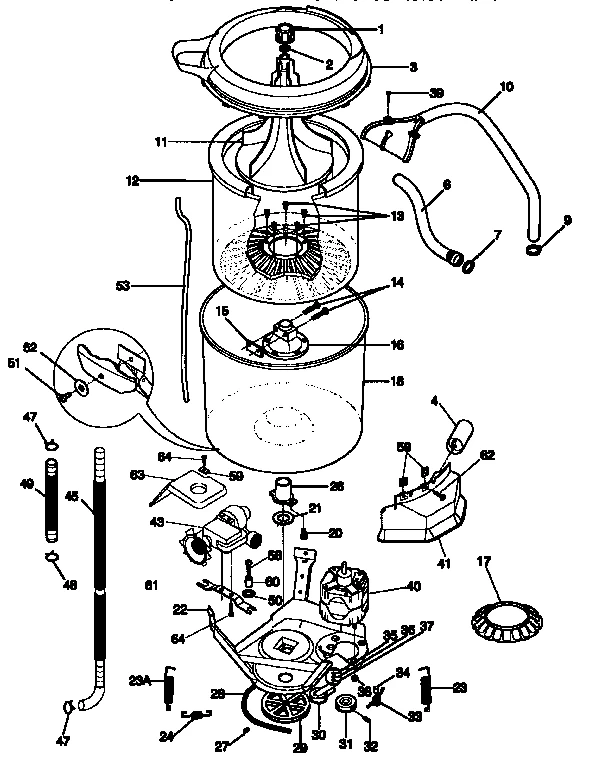TUB, BASKET, AND AGITATOR