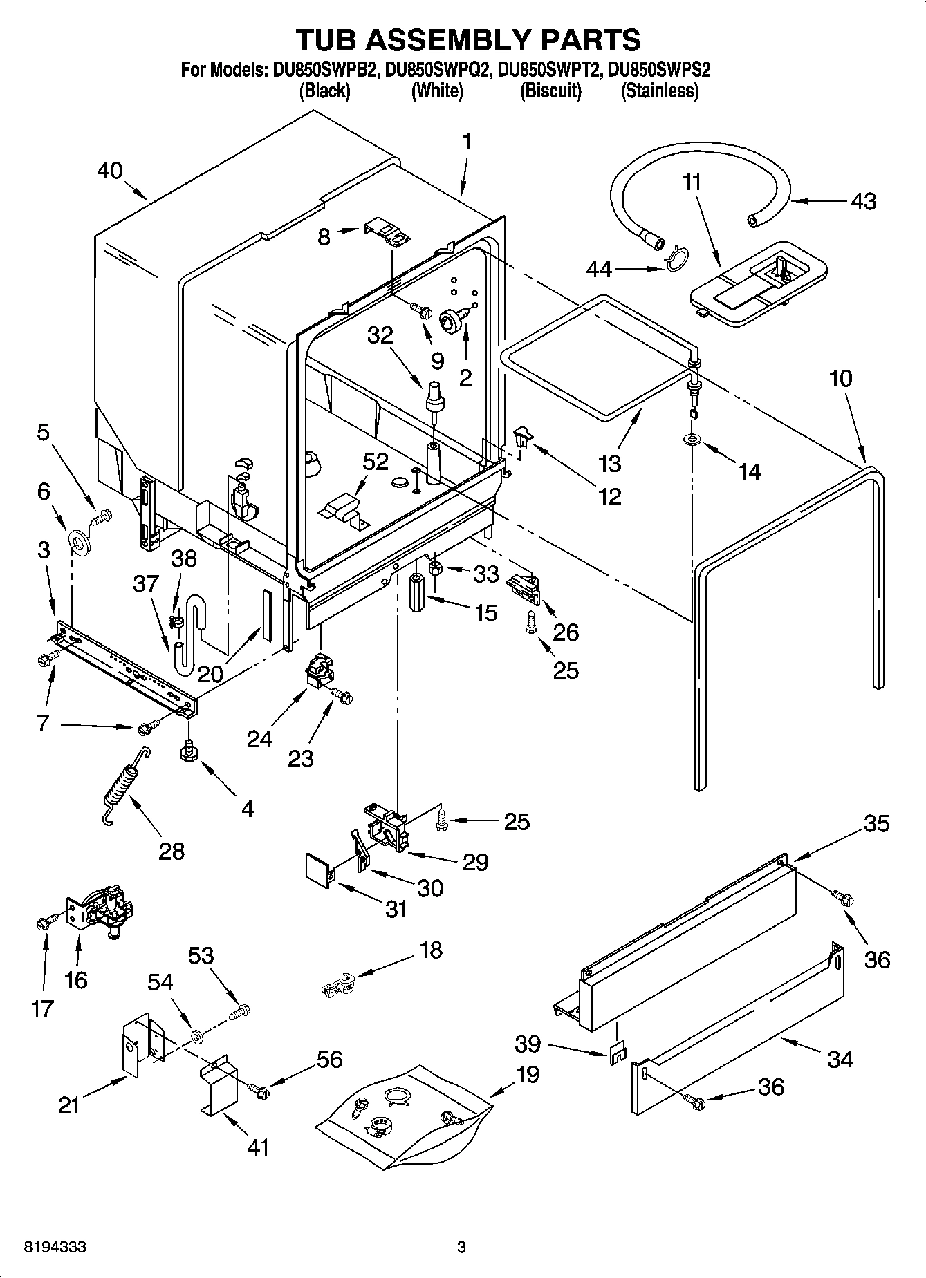 03 - TUB ASSEMBLY PARTS
