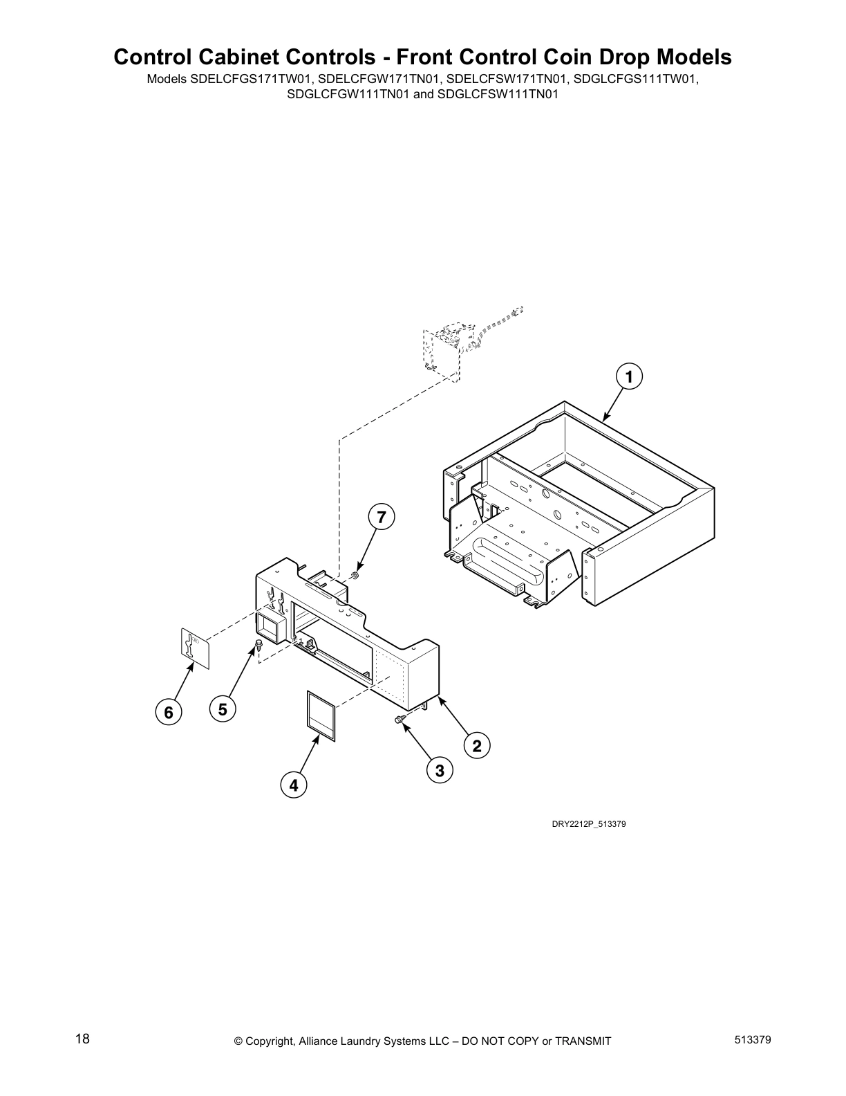 Control Cabinet Controls - Front Control Coin Drop Models