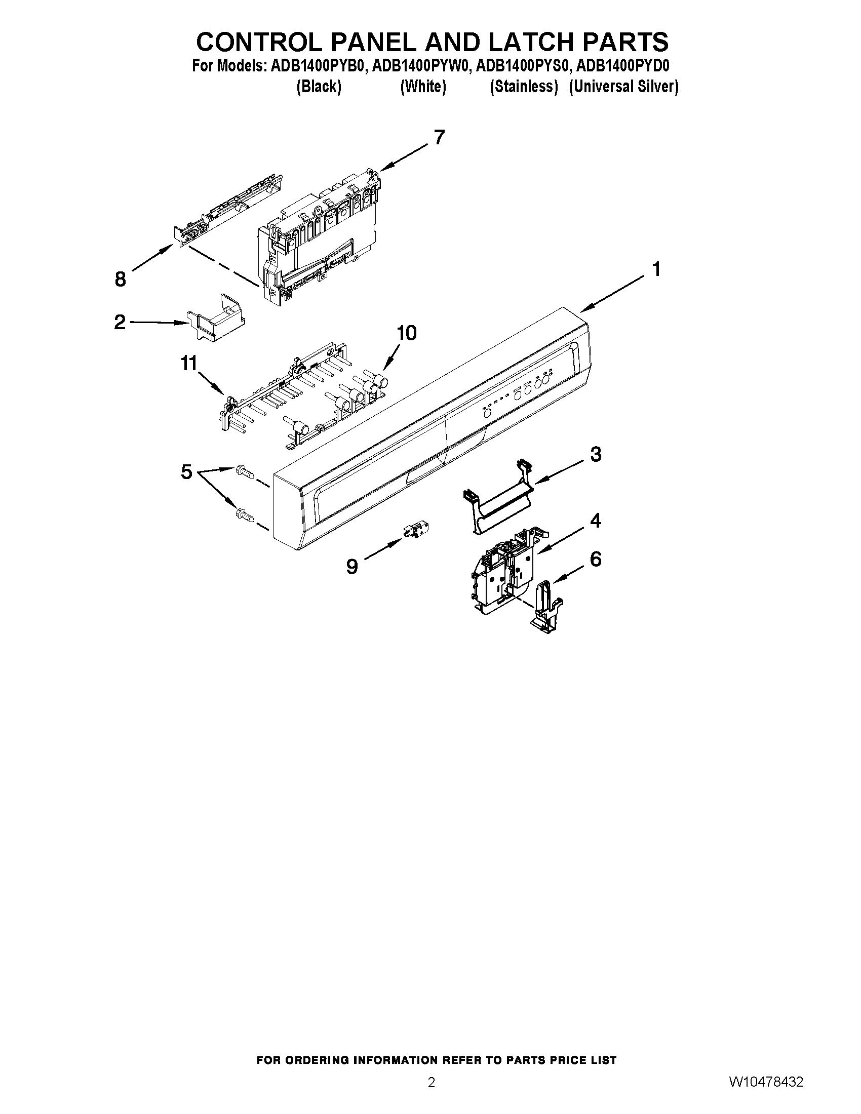 02 - CONTROL PANEL AND LATCH PARTS